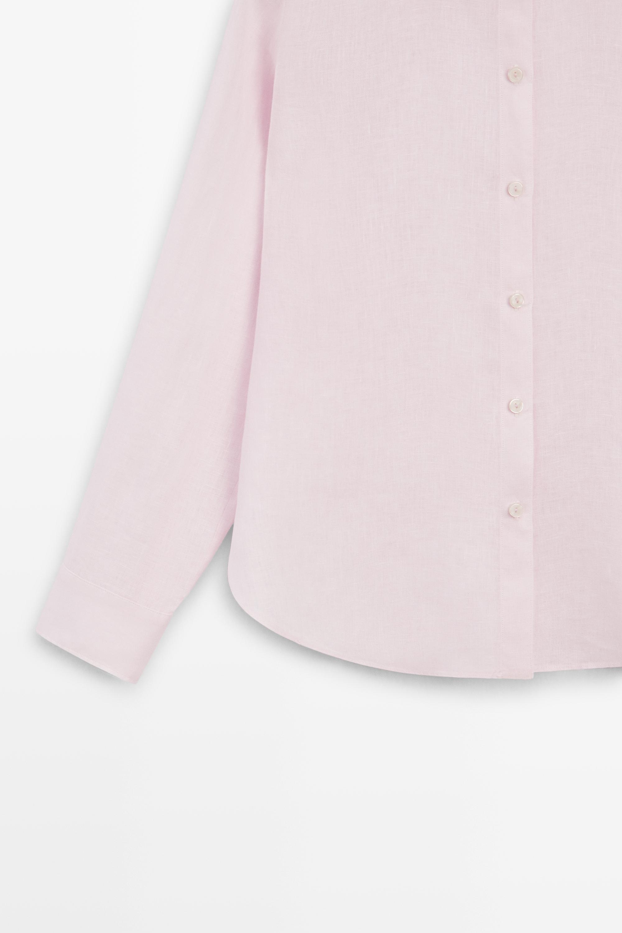 Flowing 100% linen shirt — PINK