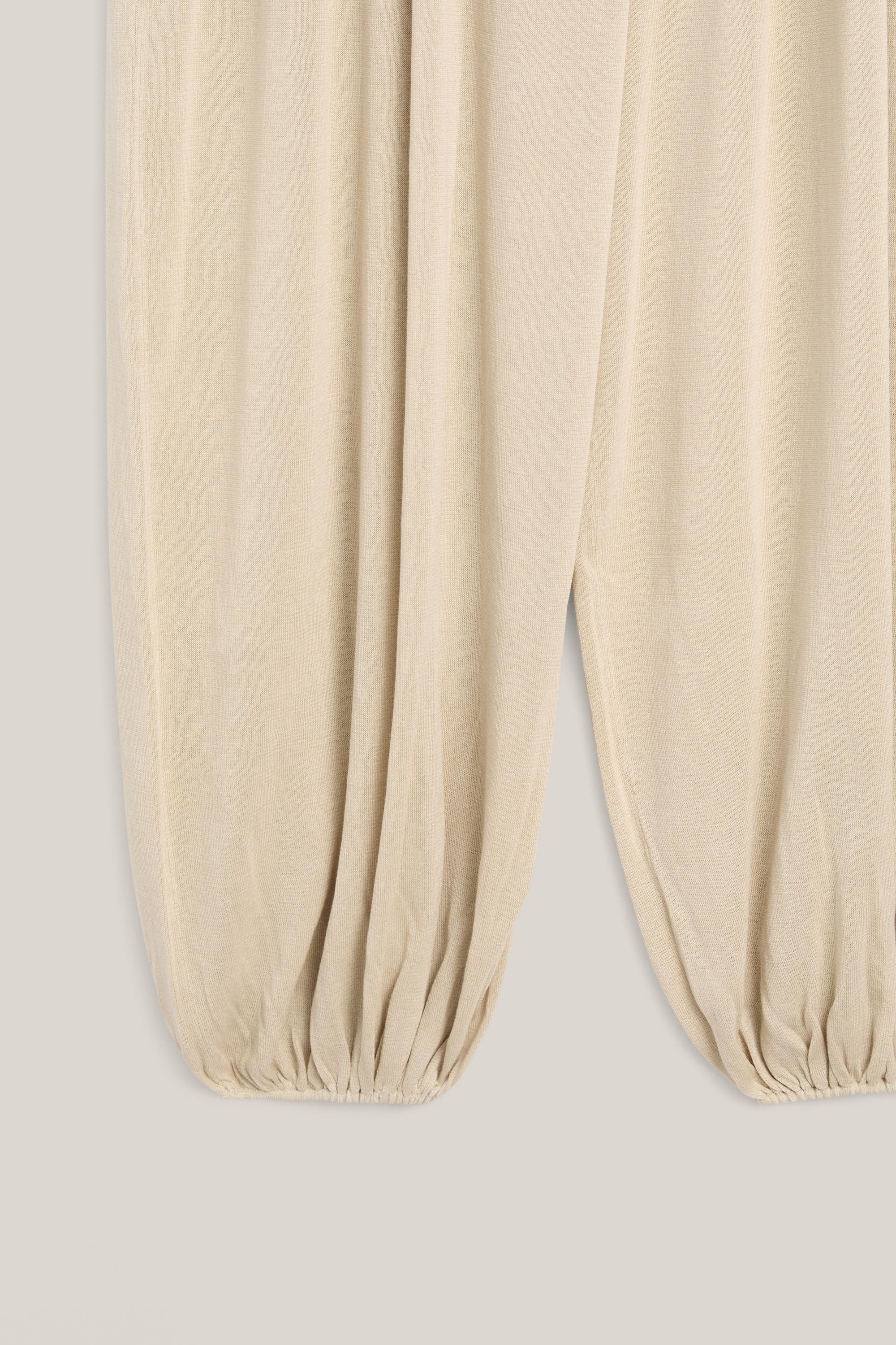 Silk blend total look sarouel trousers - LIMITED EDITION — SAND