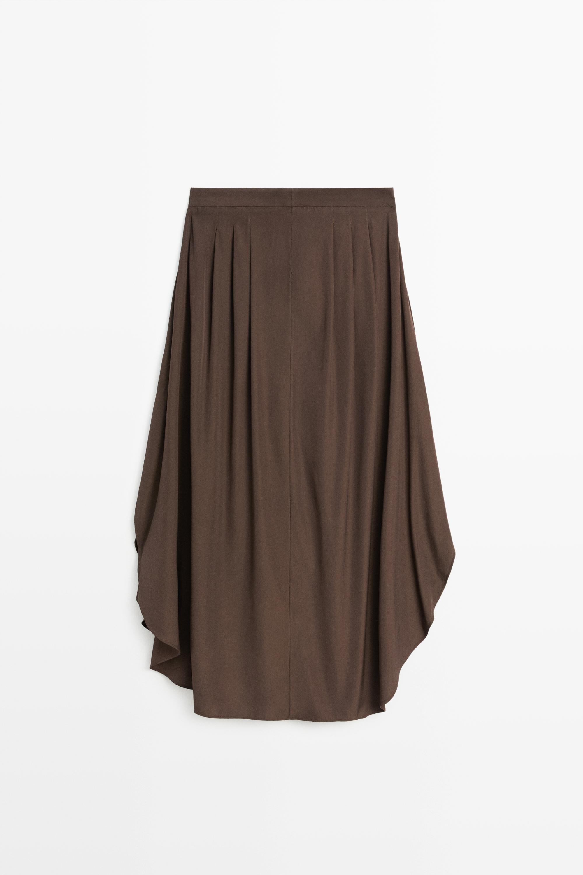 Flowing pleated midi skirt