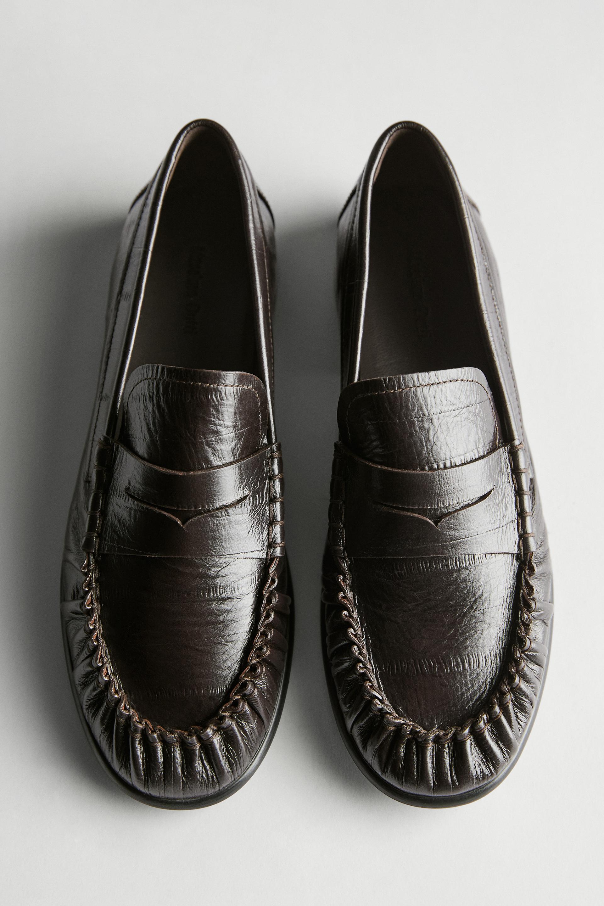 Mocasín Piel Grabada - Marrón - 36 - Massimo Dutti - Mujer