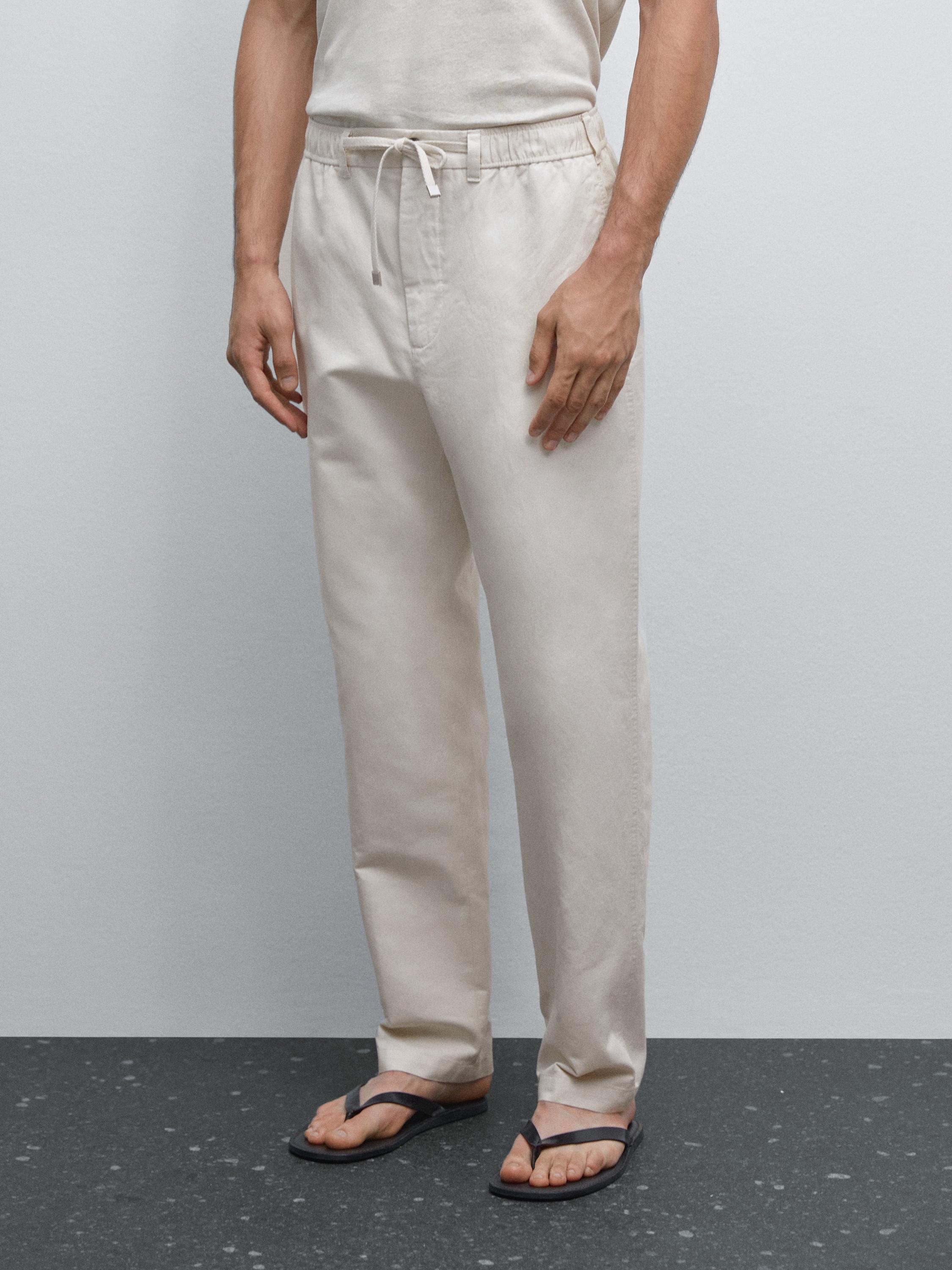 Cotton blend jogger trousers