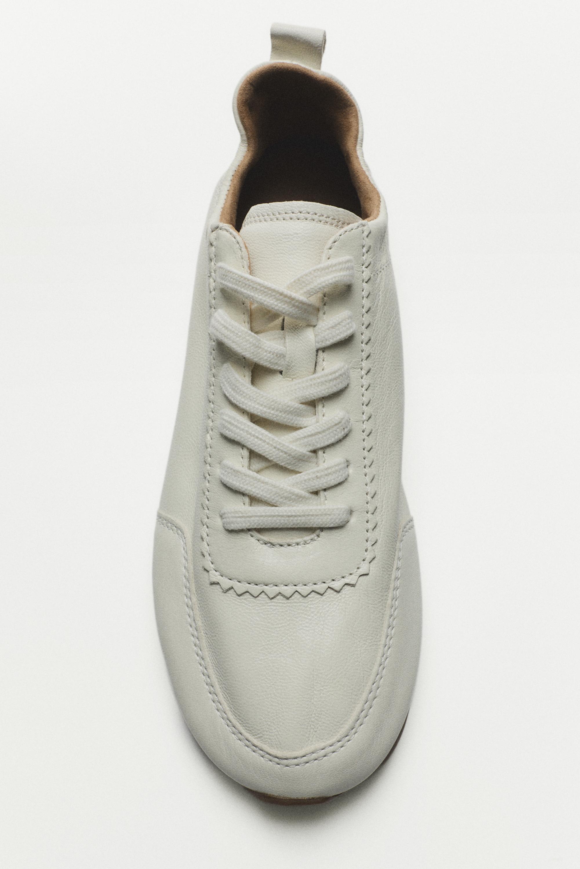 Soft leather trainers — WHITE