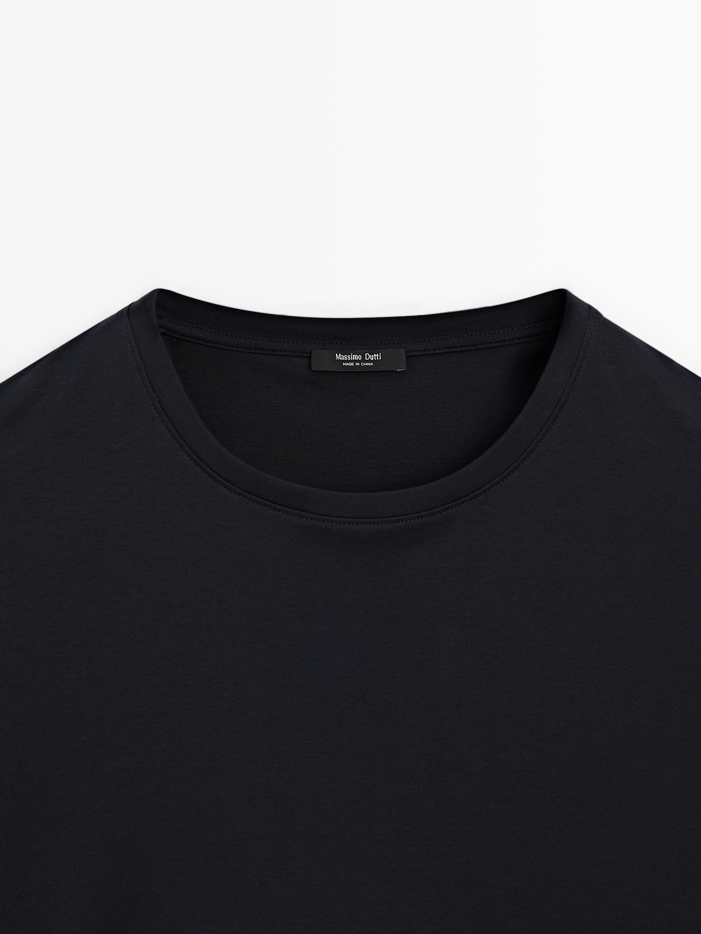 100% mercerised cotton T-shirt — NAVY BLUE