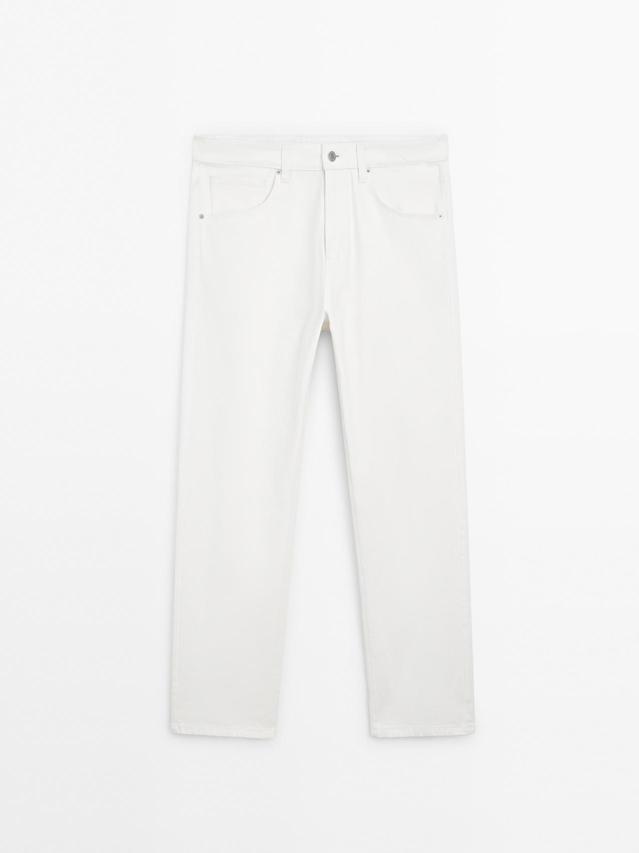 Massimo Dutti - Herre - Jeans Med Brede Ben - Hvid - 34