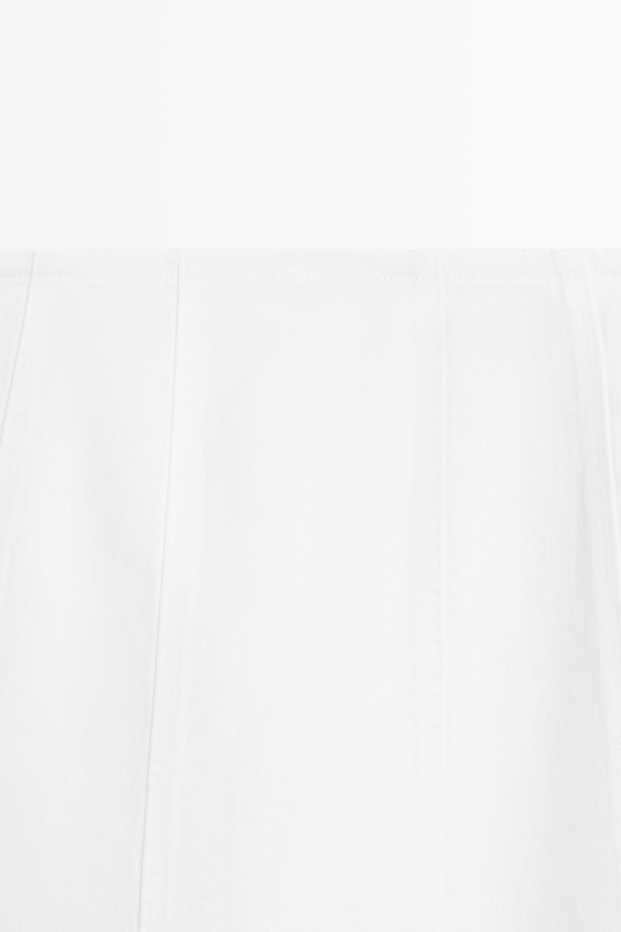 100% linen denim-effect midi skirt — Off white