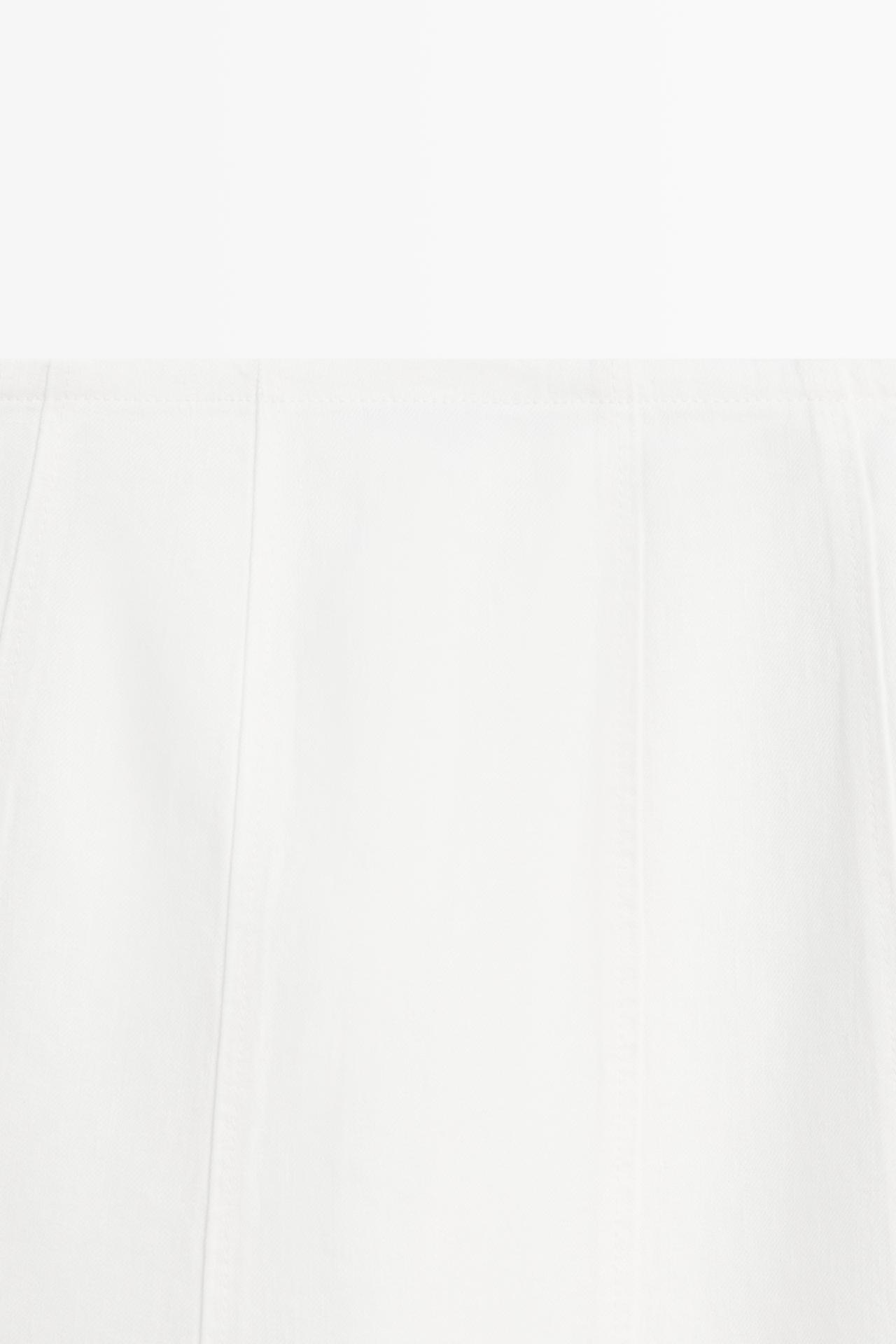 100% linen denim-effect midi skirt — Off white