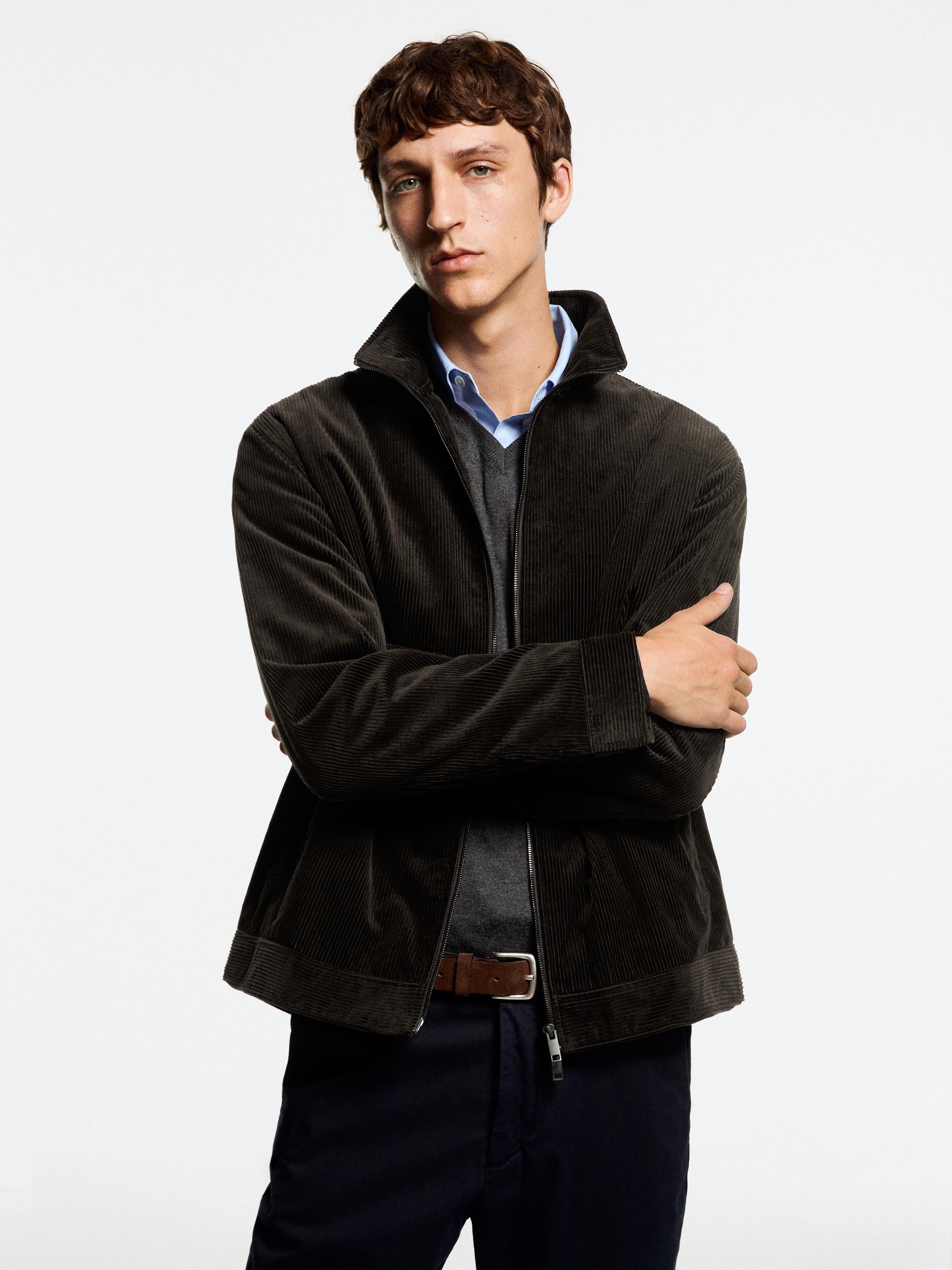 High neck corduroy jacket