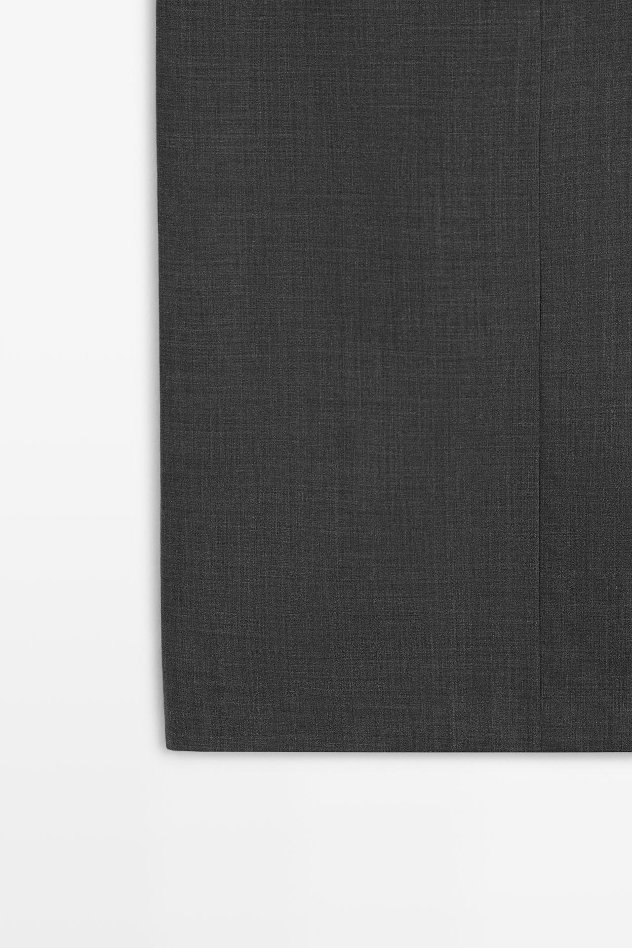 Straight wool-blend midi skirt — GREY