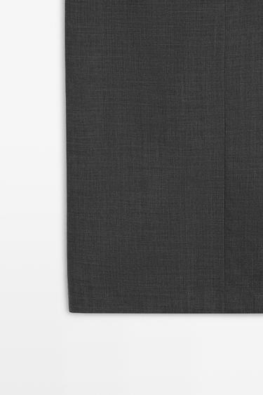 Straight wool-blend midi skirt — GREY 7