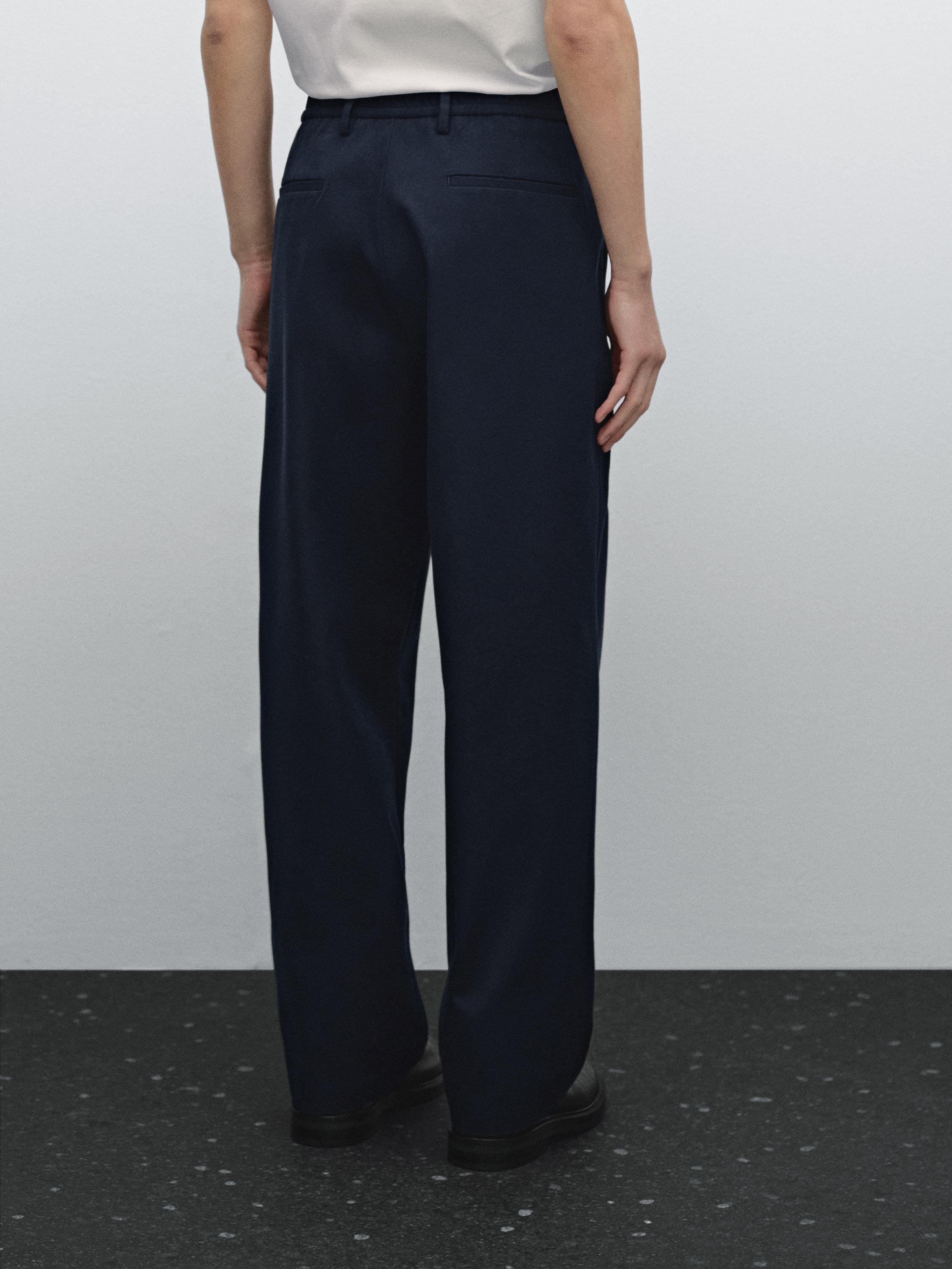 Wool blend trousers with darts