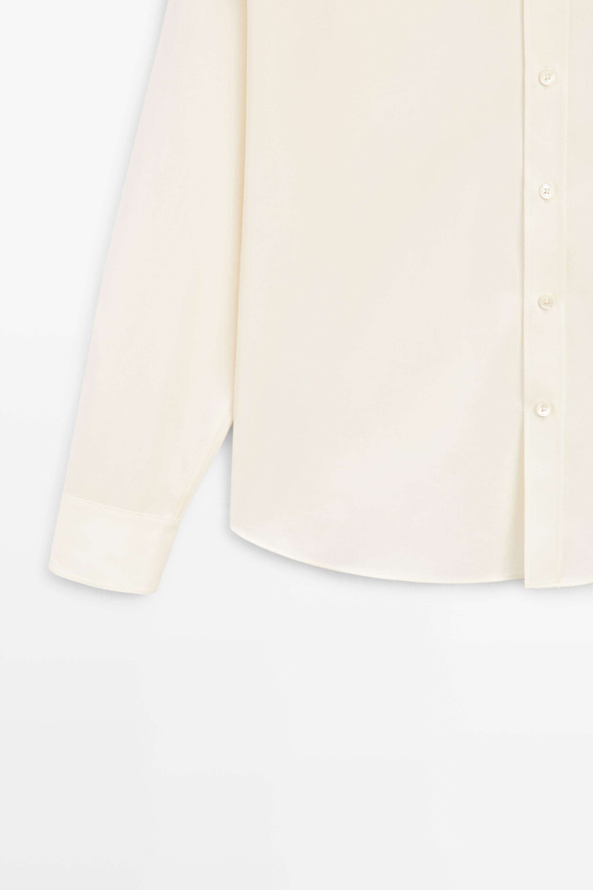 Relaxed fit cotton blend shirt — SAND