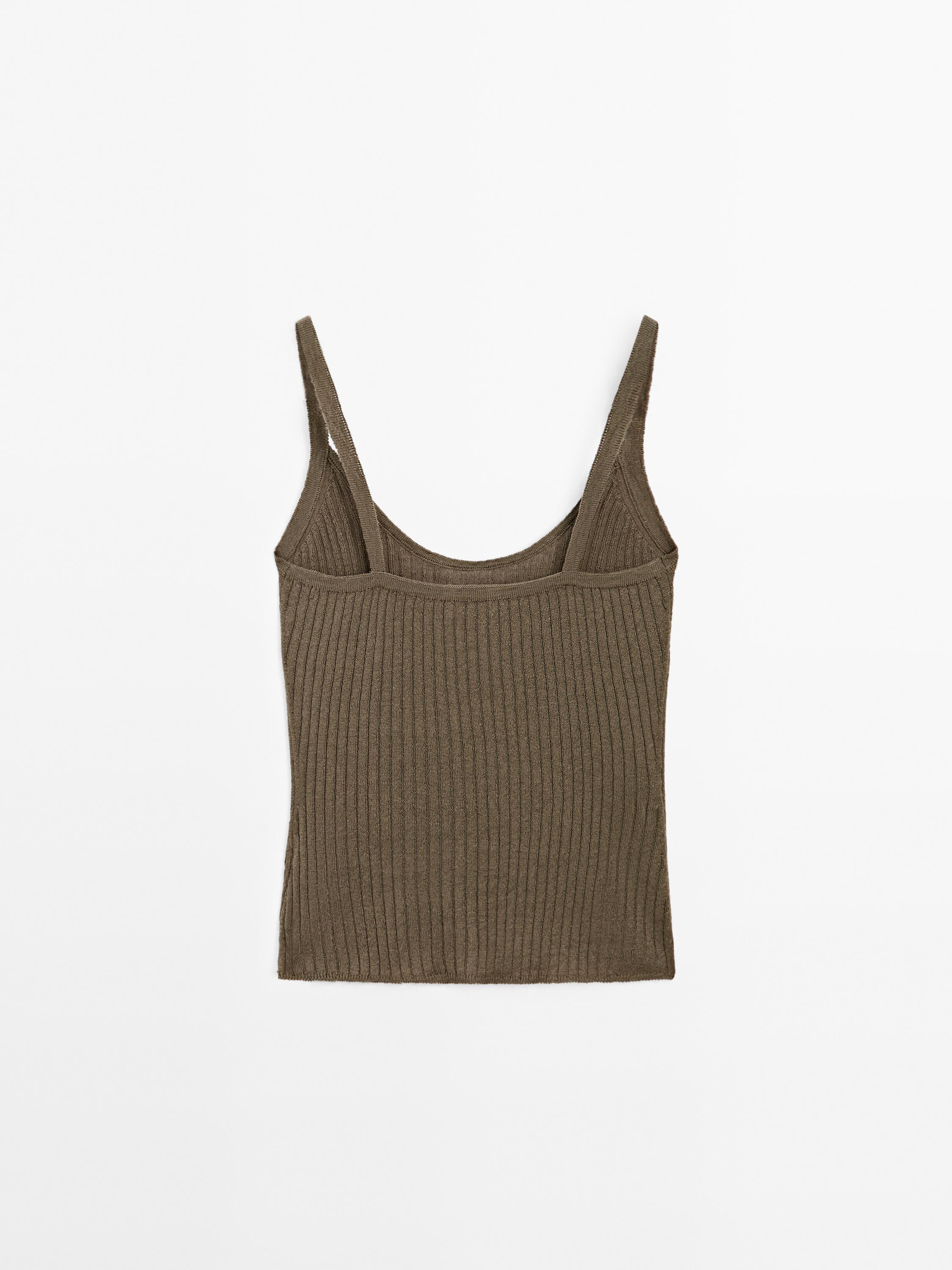 Tricot top met ribcord