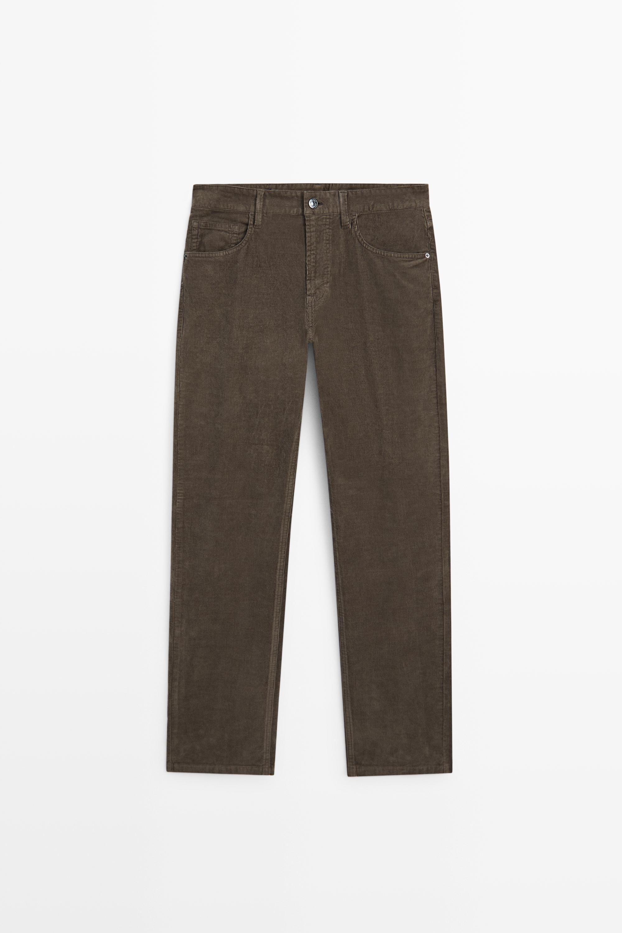 Corduroy tapered fit pants
