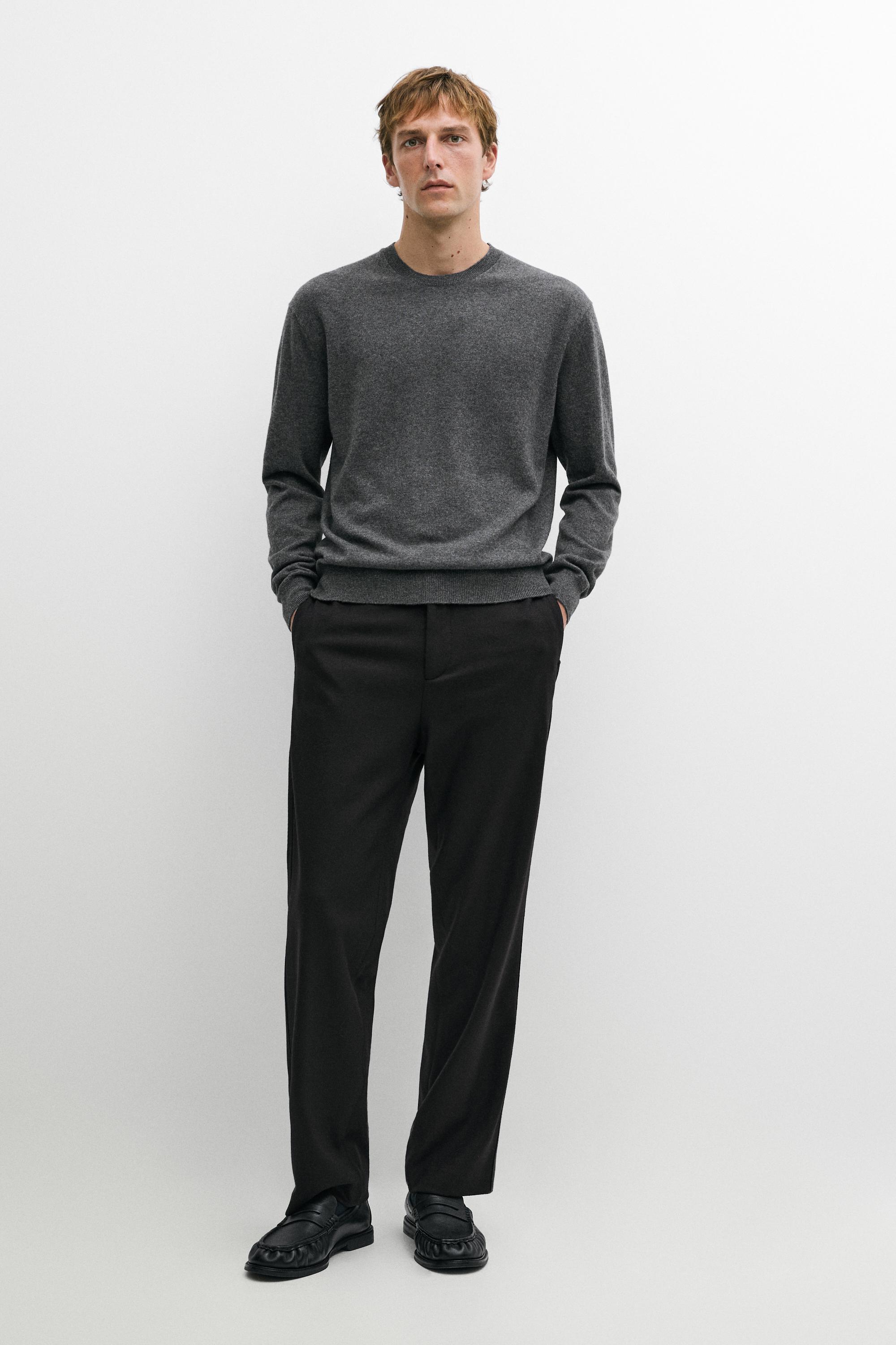 Knit 100% cashmere round neck sweater