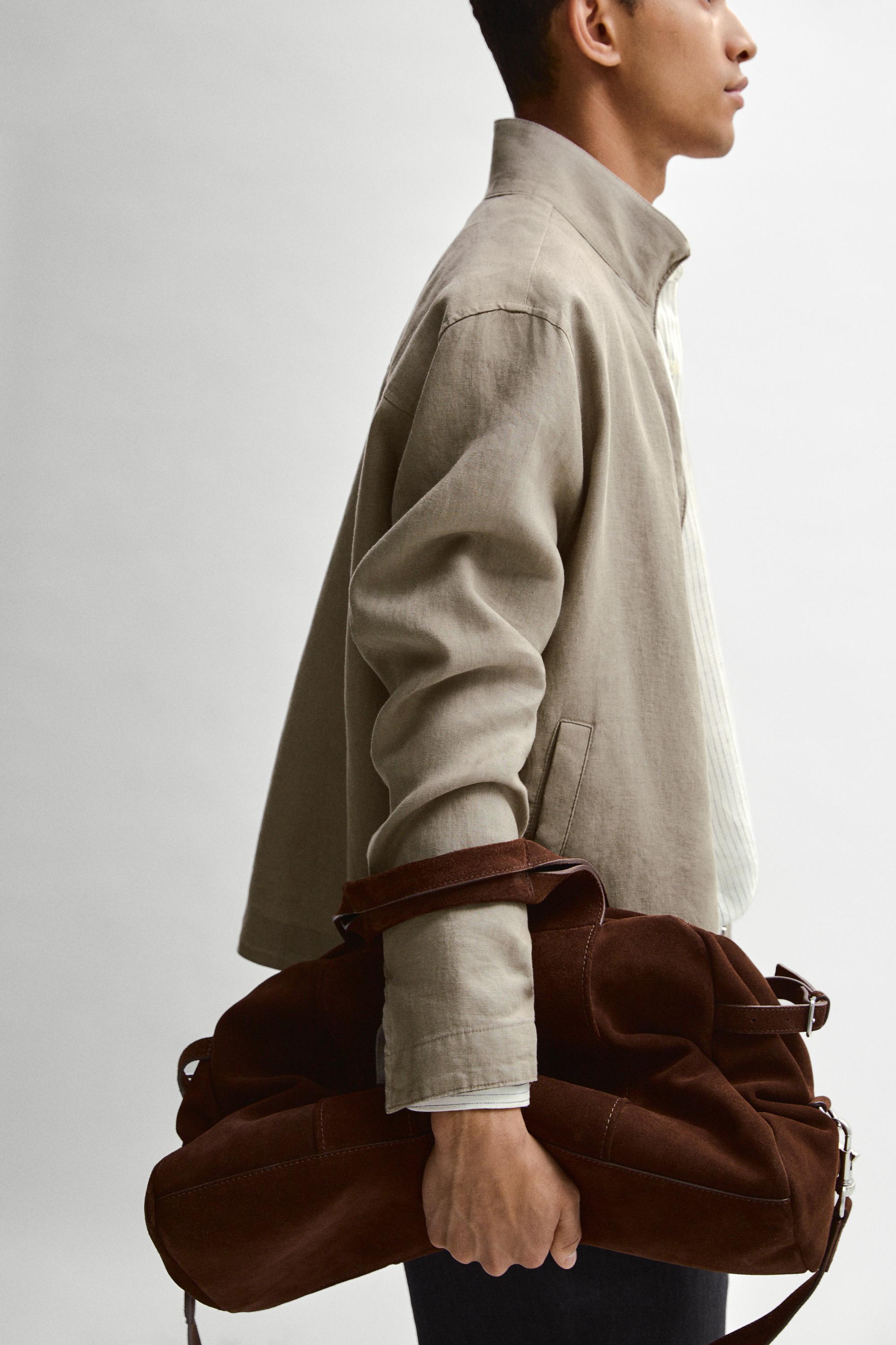 Linen bomber jacket — BEIGE