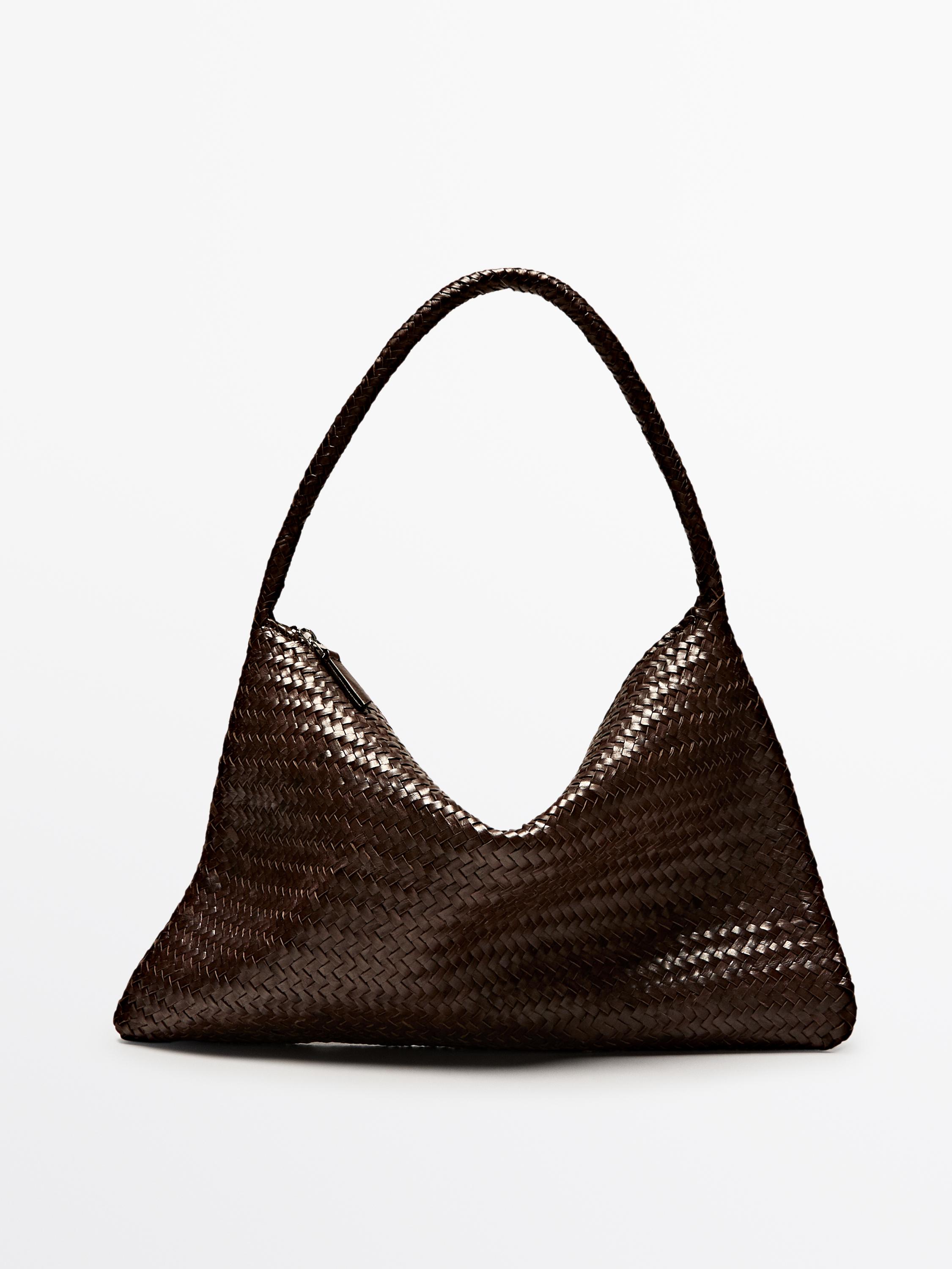 Braided nappa leather bag