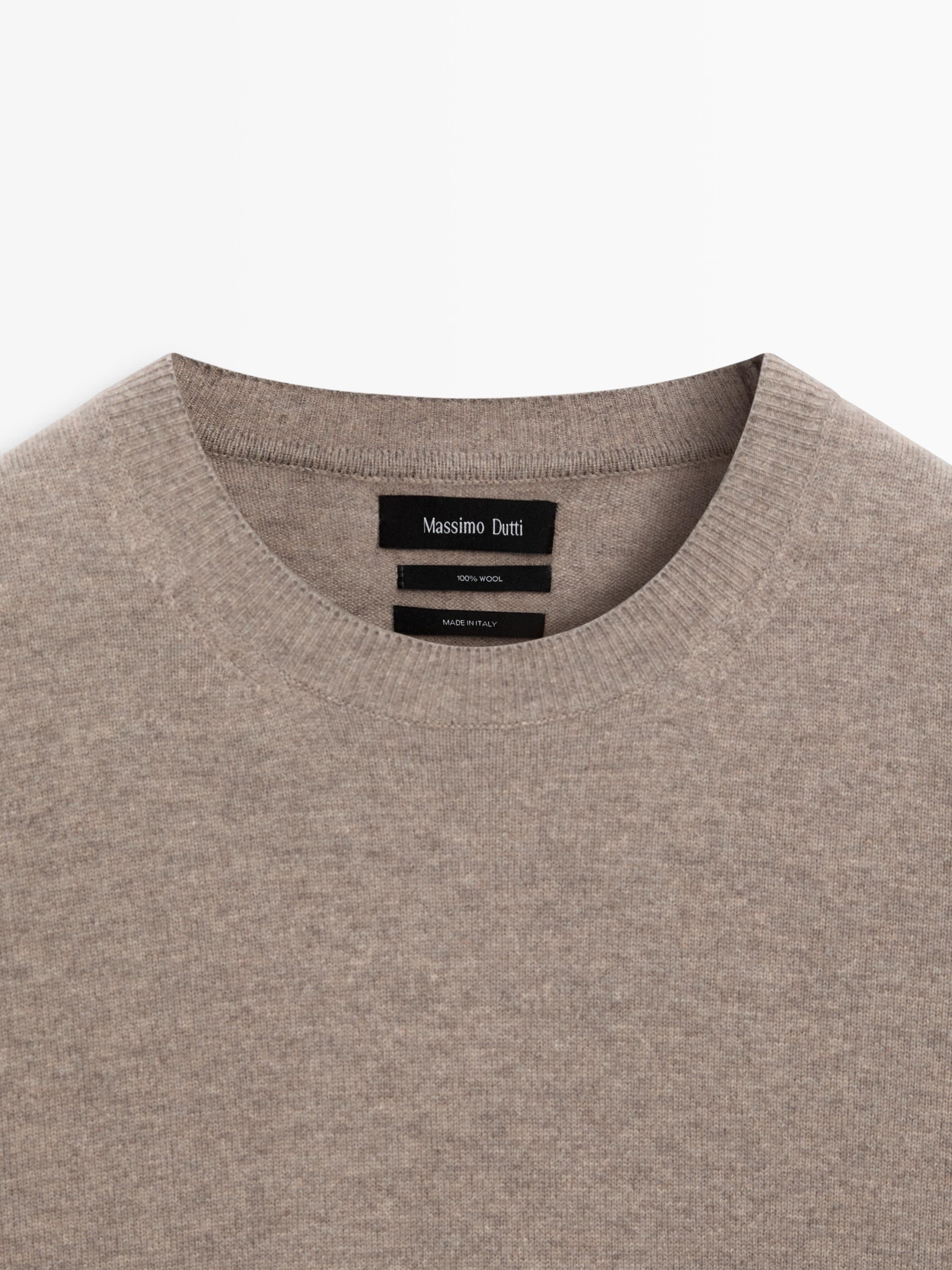 100% wool knit sweater — MINK