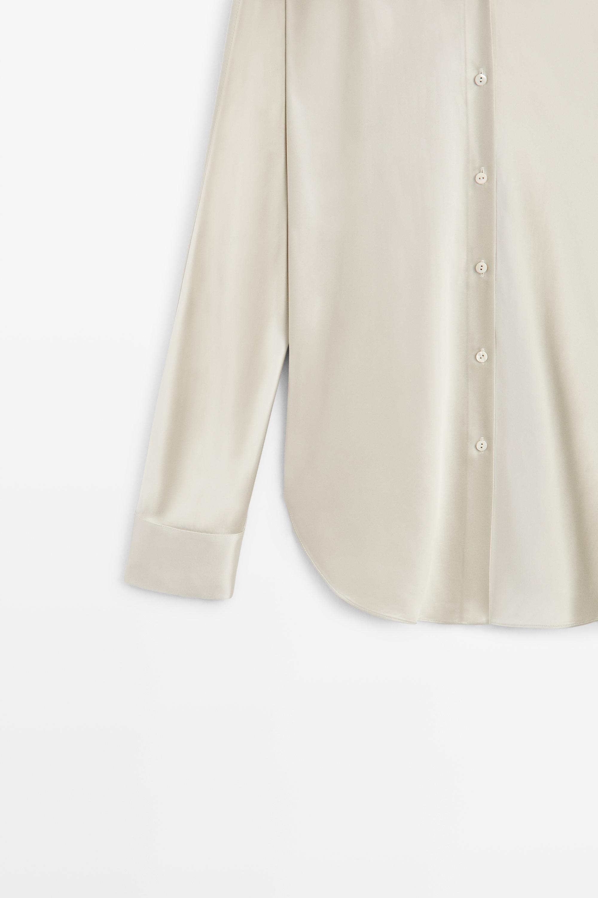 Flowing satin shirt — SILVER