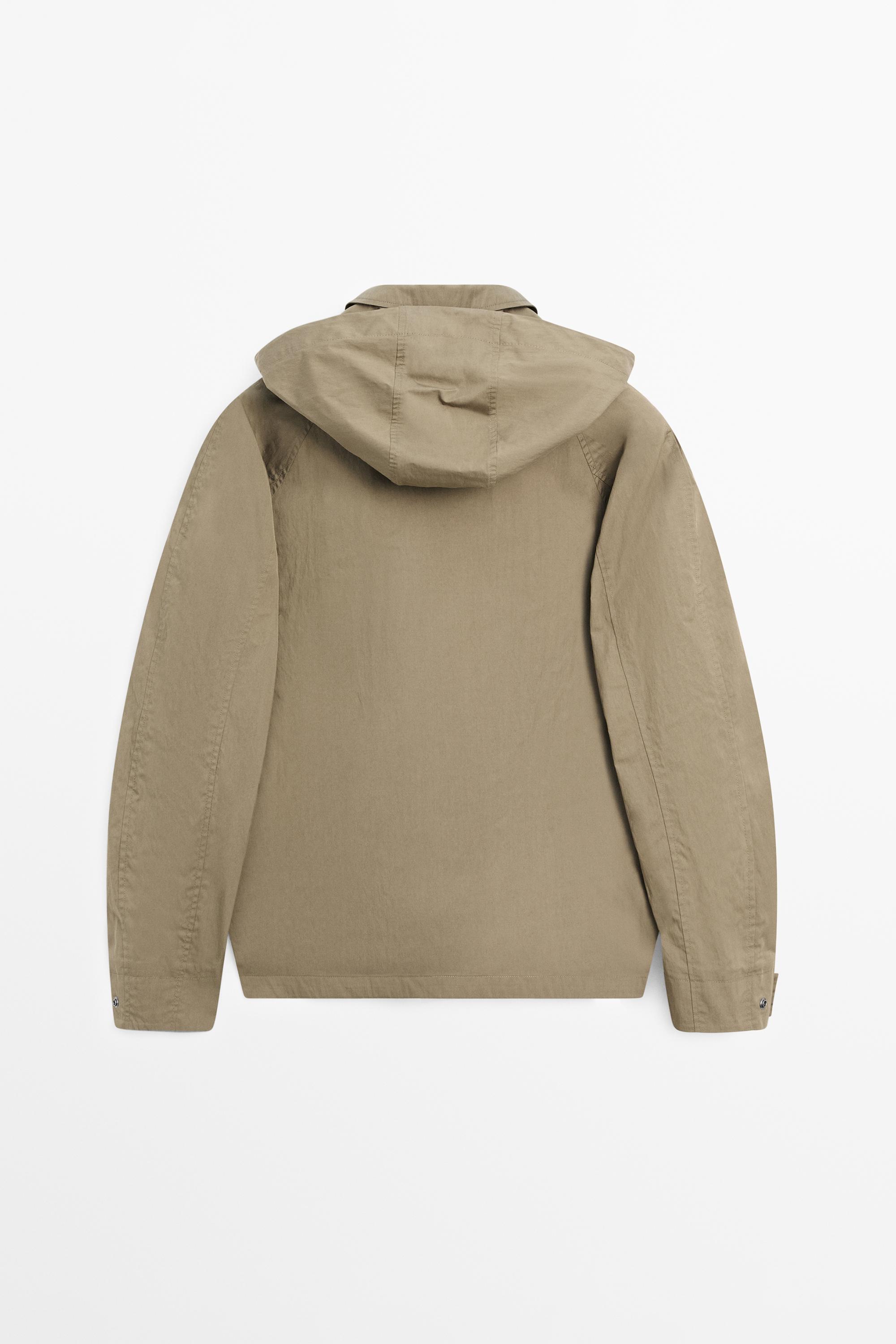 Cotton blend parka with pockets — BEIGE