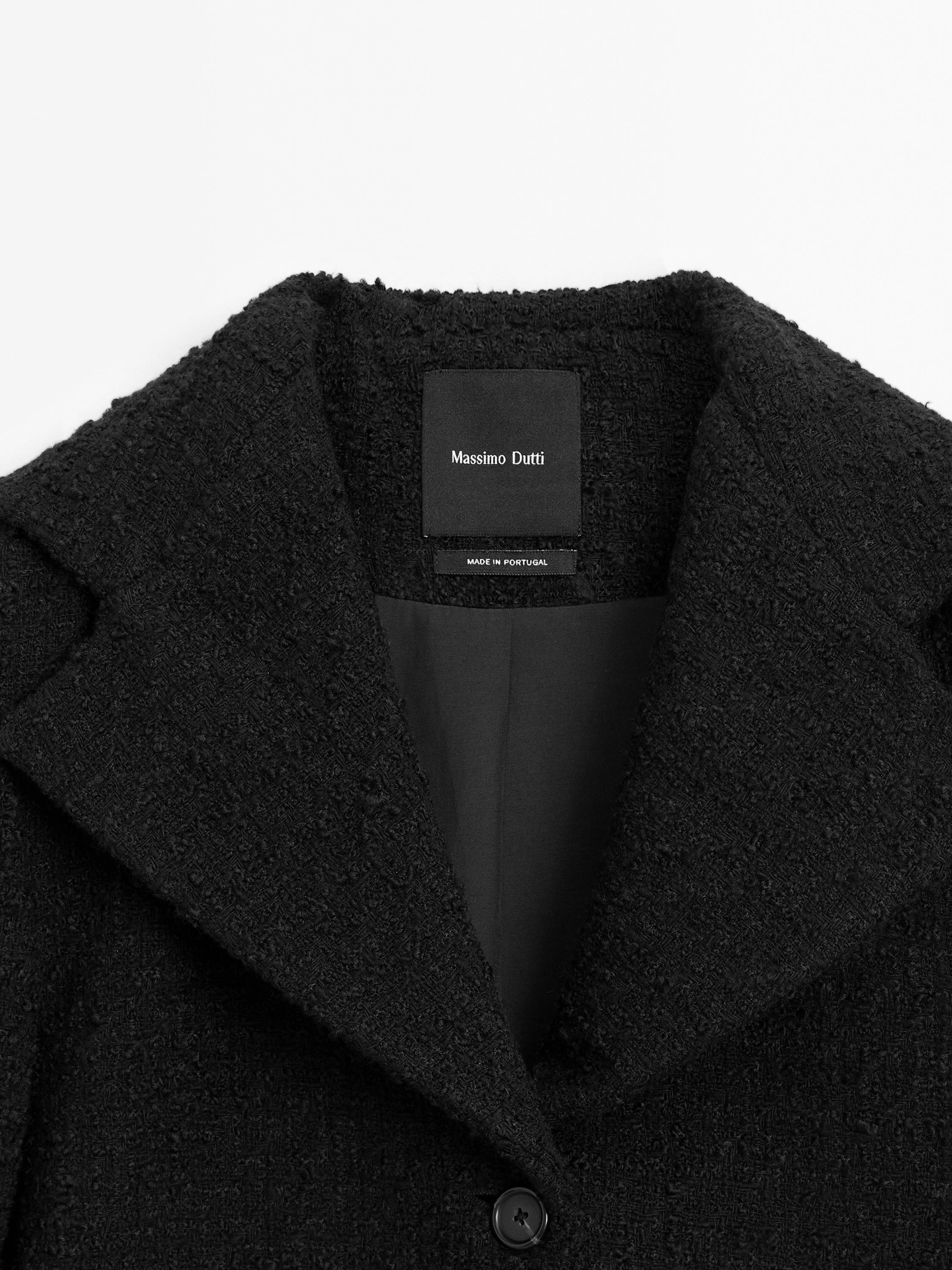 Short wool blend jacket with a sailor collar