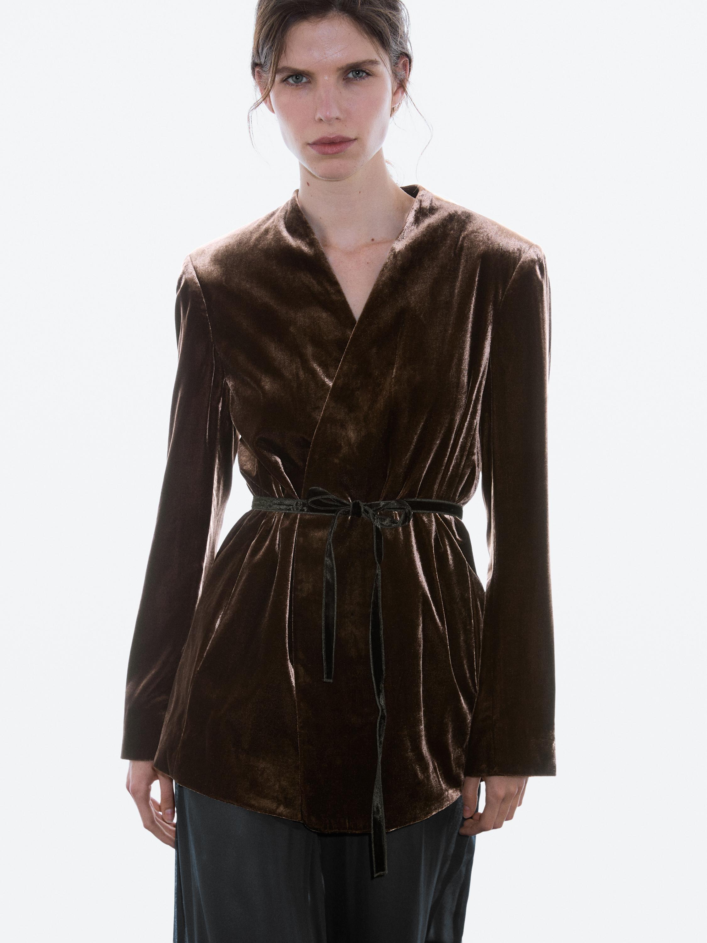 Veste en velours nœud