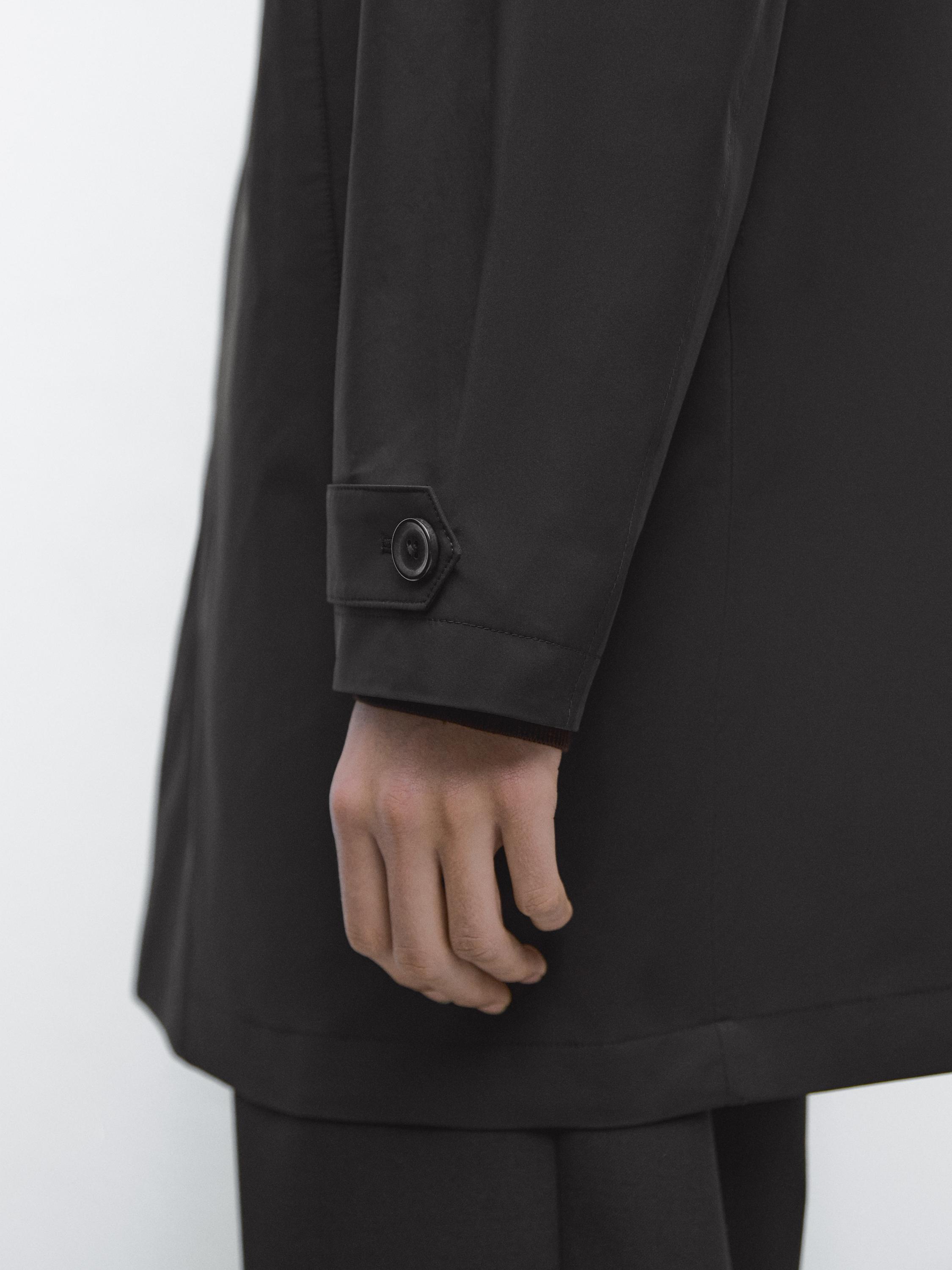 Lightweight technical fabric parka — BLACK