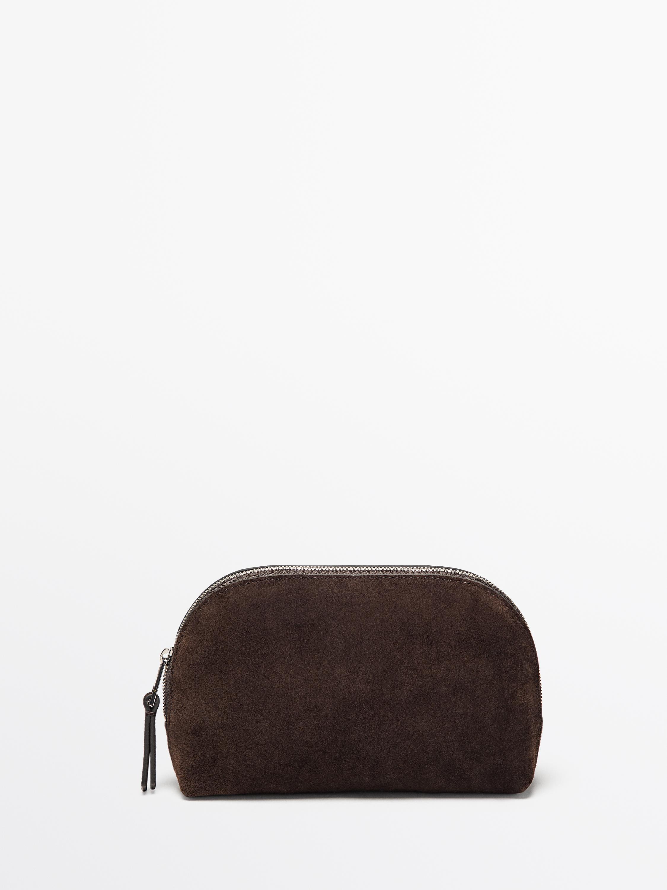 Small split leather toiletry bag