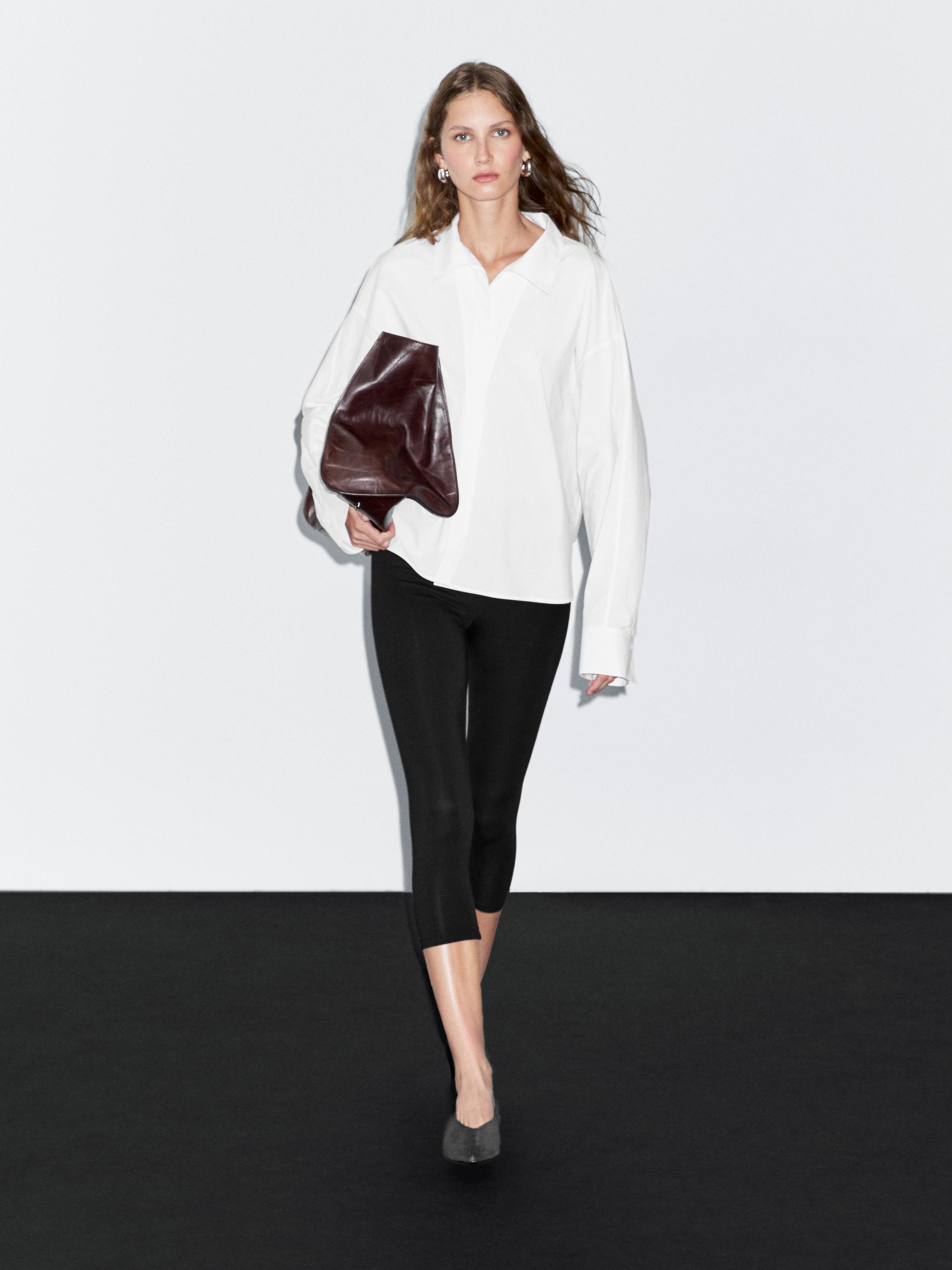 Loose-fitting 100% cotton poplin shirt