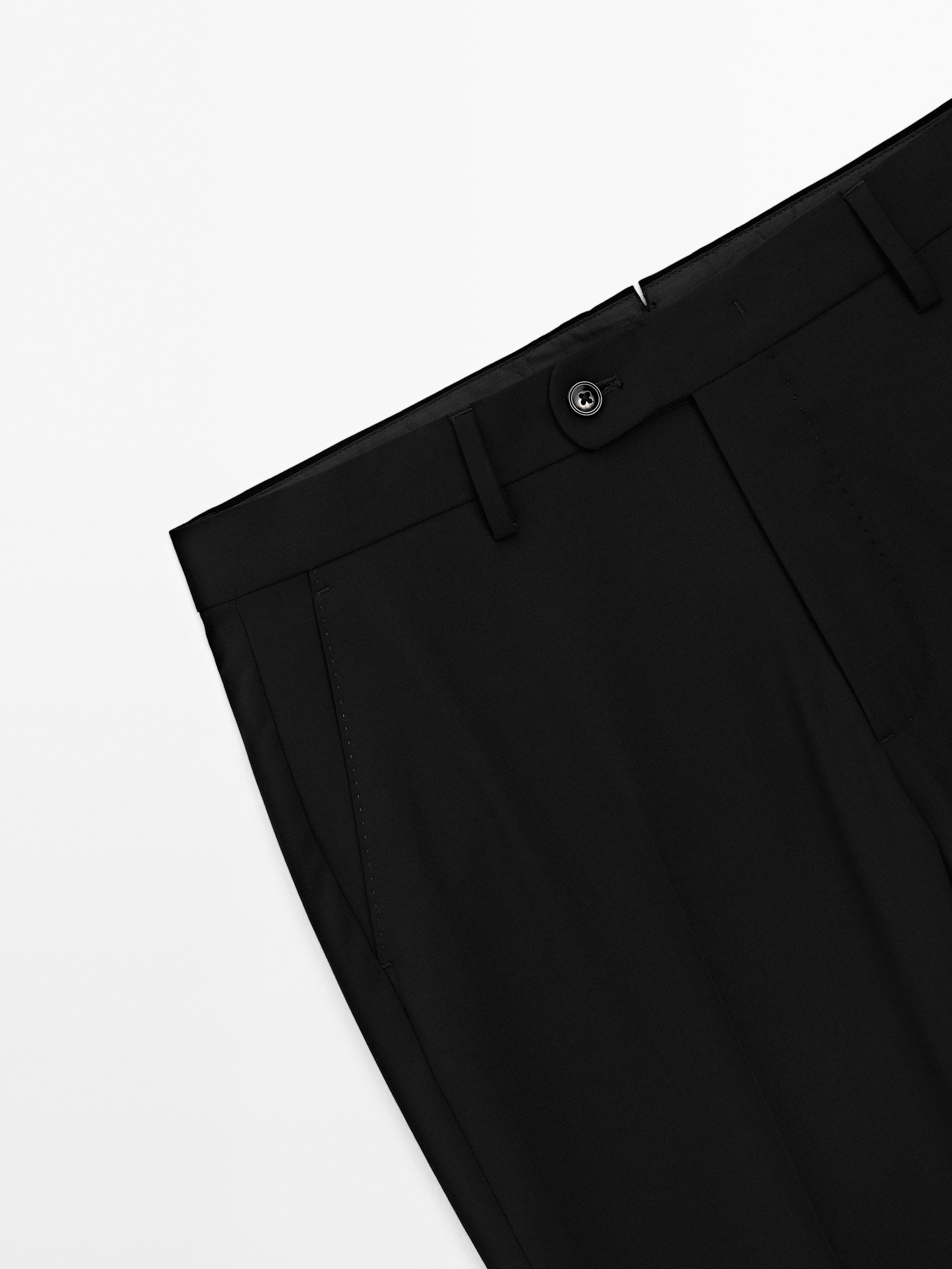 100% wool smart suit trousers