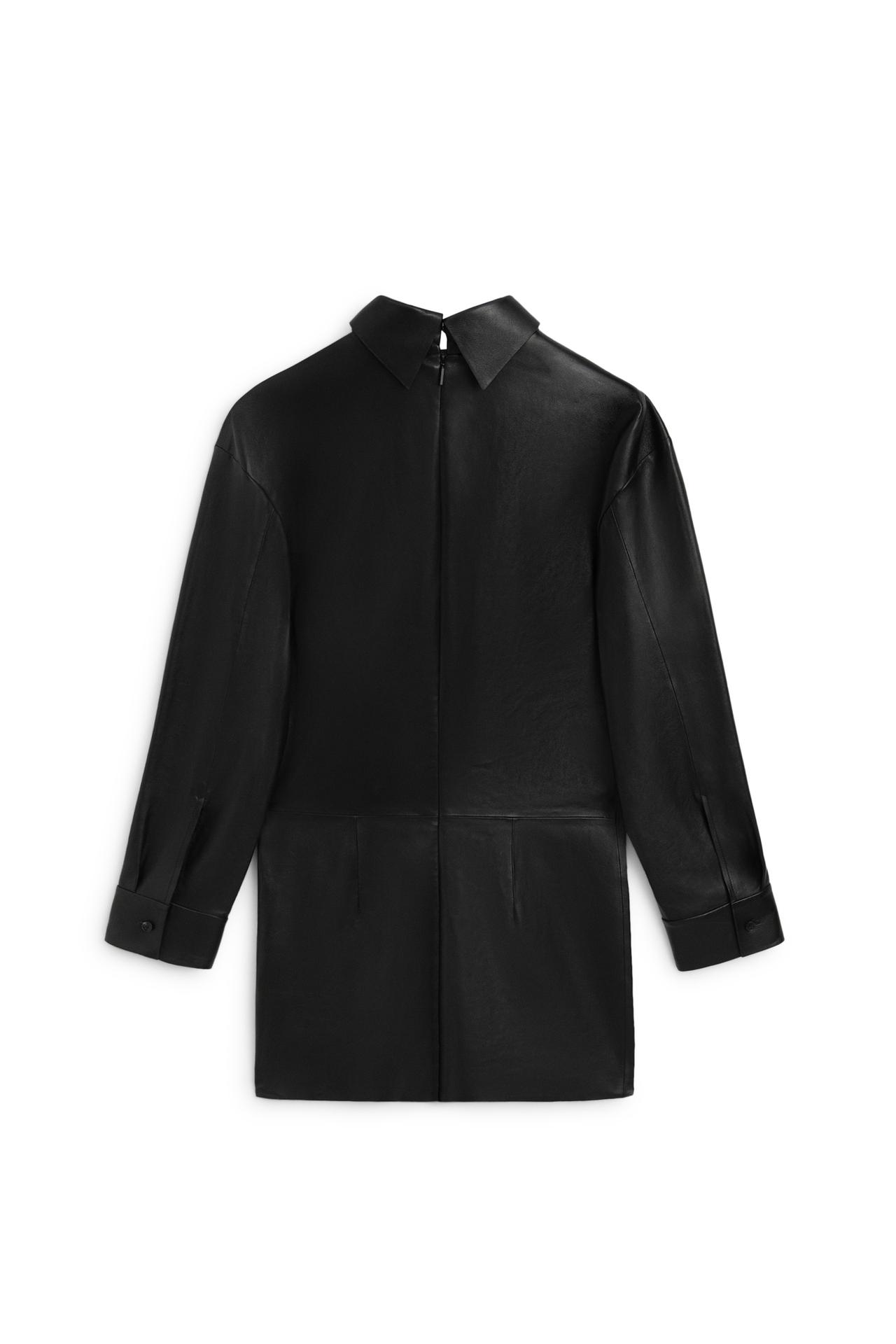 High neck leather blouse - LIMITED EDITION — Black