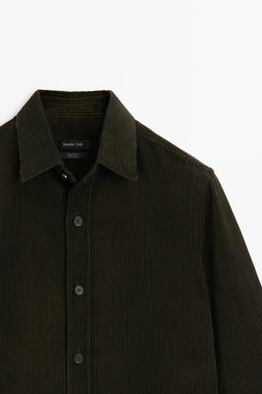 100% cotton corduroy overshirt — GREEN 4