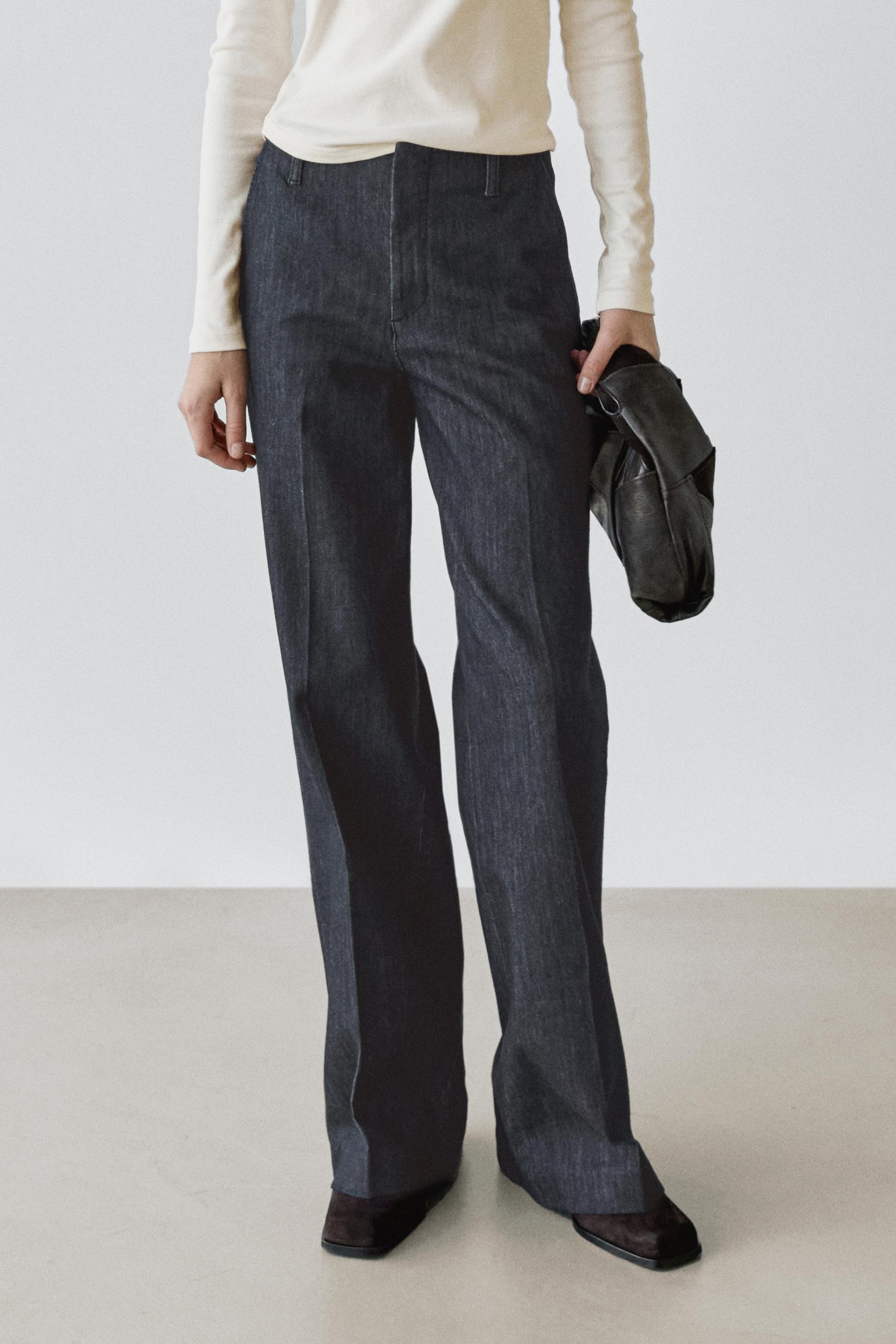 Mid-rise wide-leg jeans — DARK BLUE