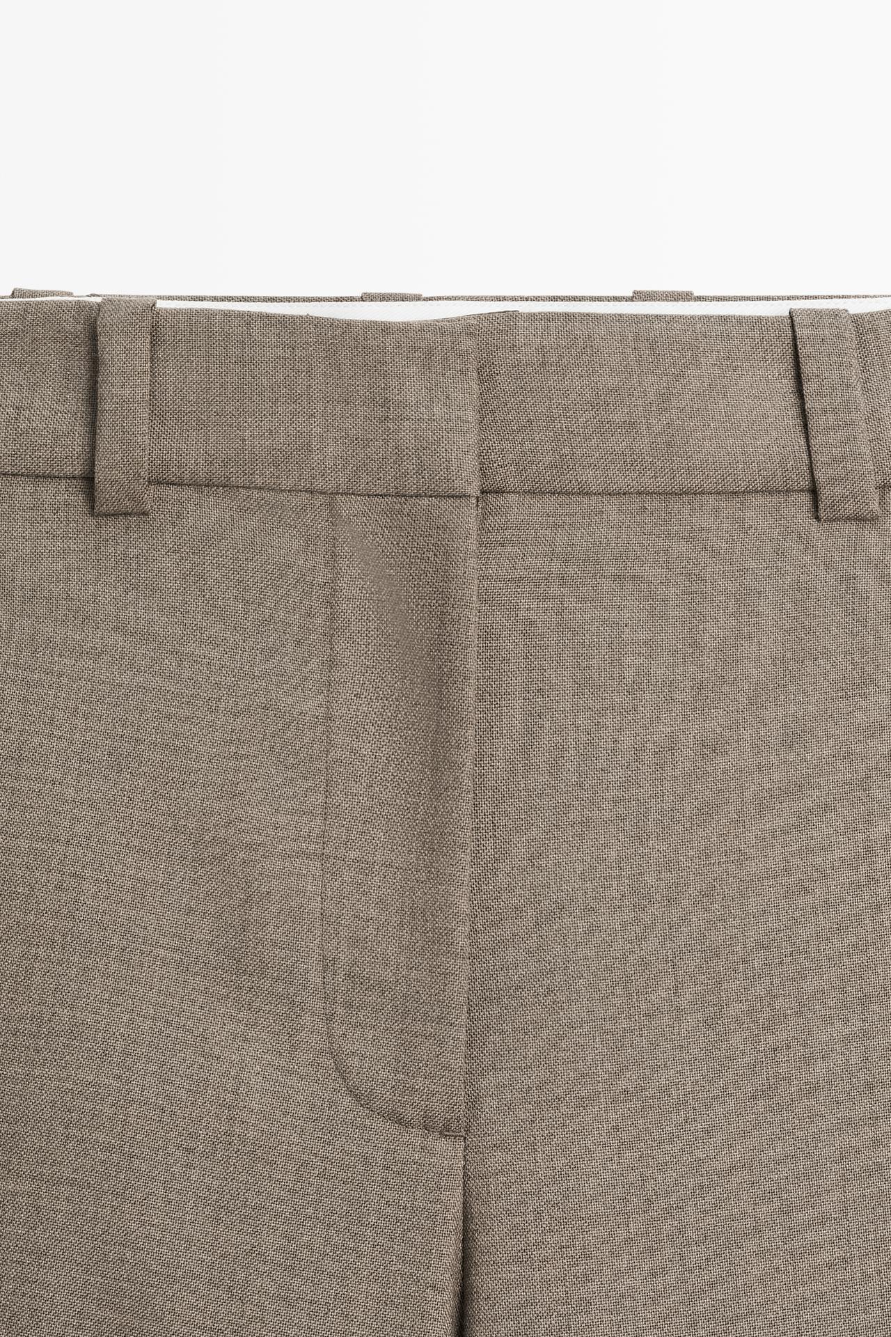 100% wool darted trousers with hem detail — Sand