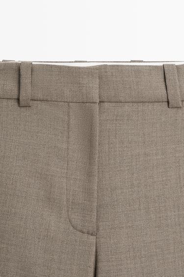 100% wool darted trousers with hem detail — Sand 9