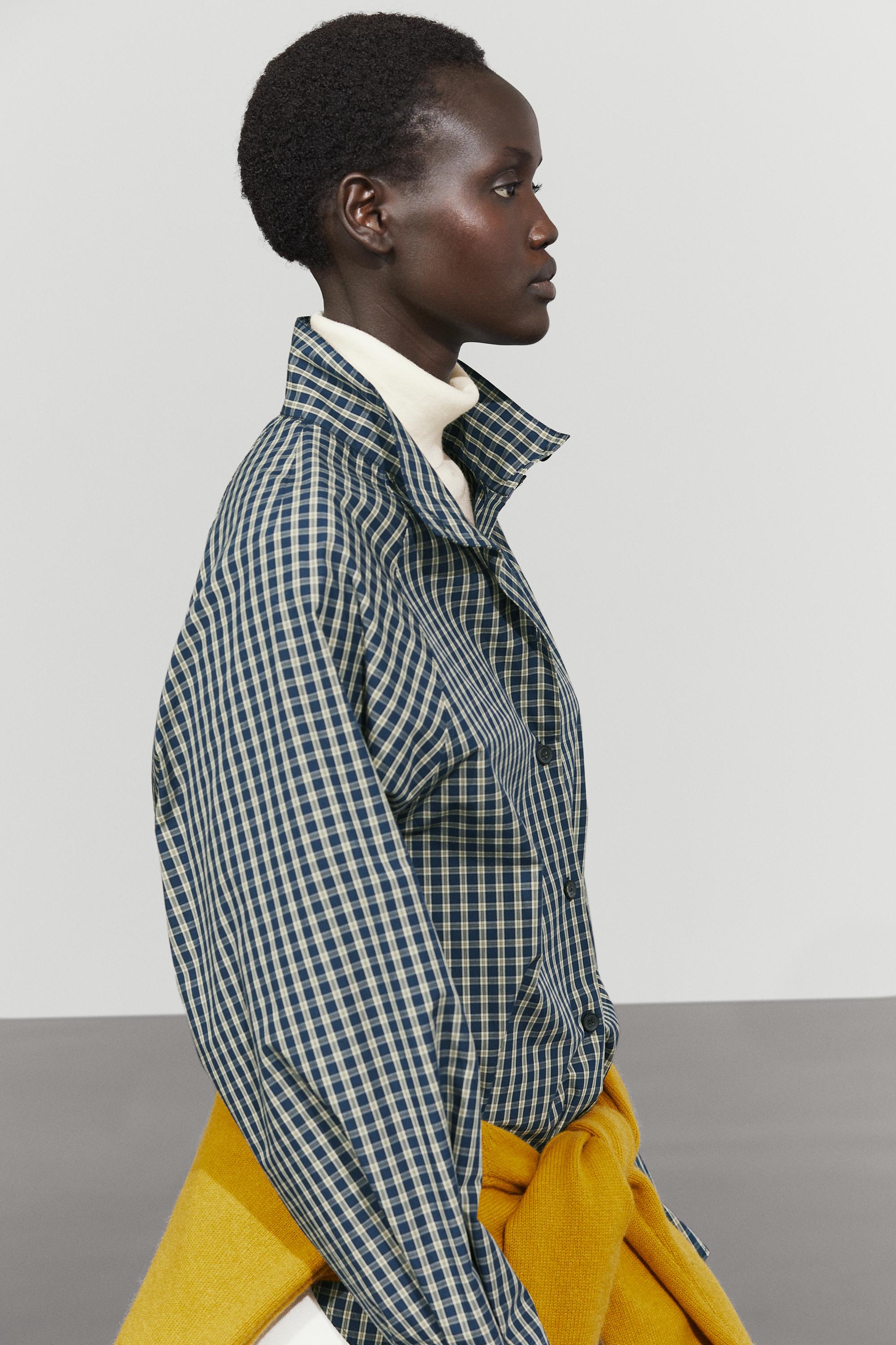 100% cotton check shirt — BLUE