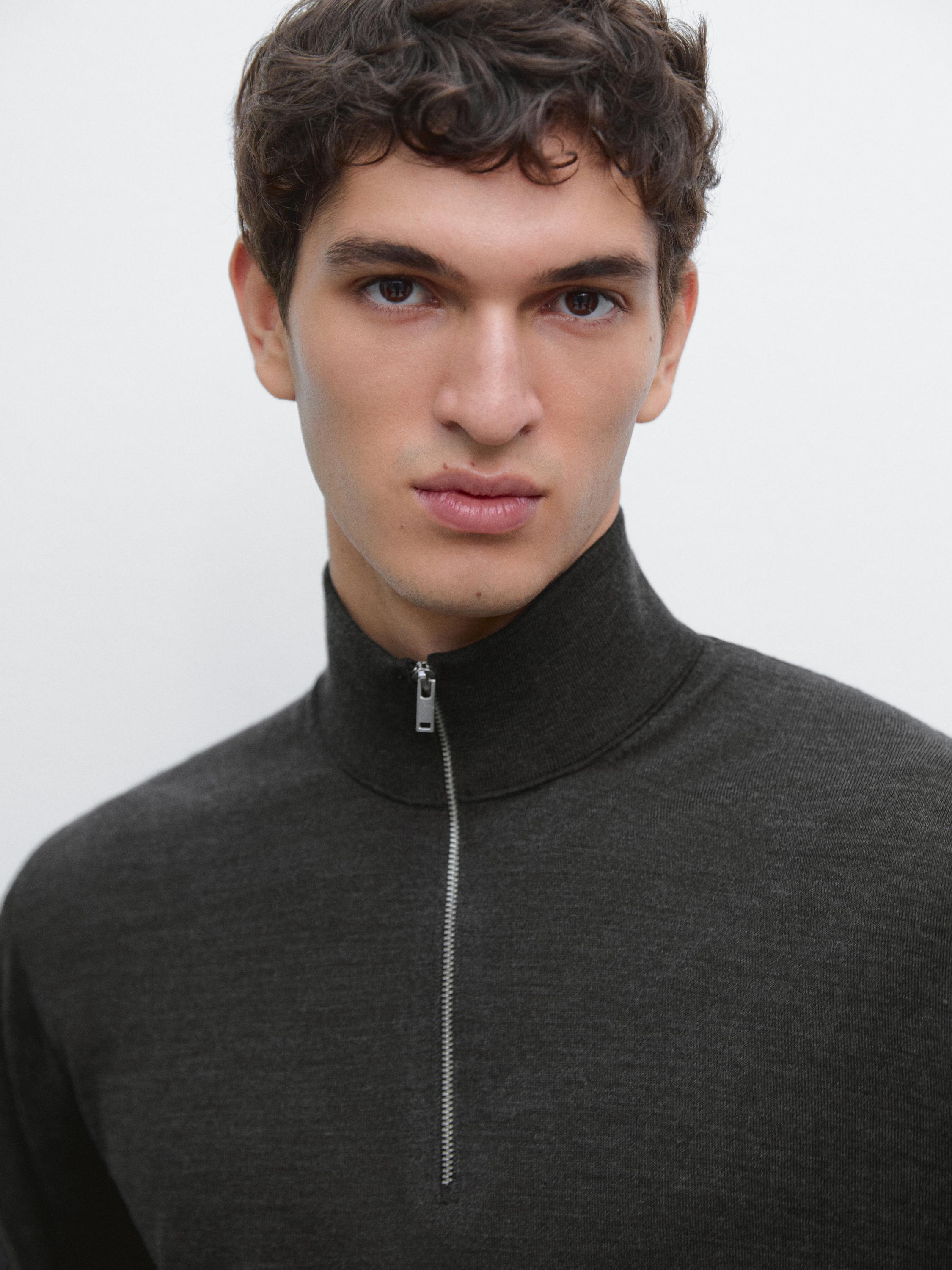 Quarter-zip knit sweater