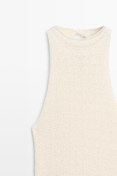 Combined halter midi dress — CREAM 4