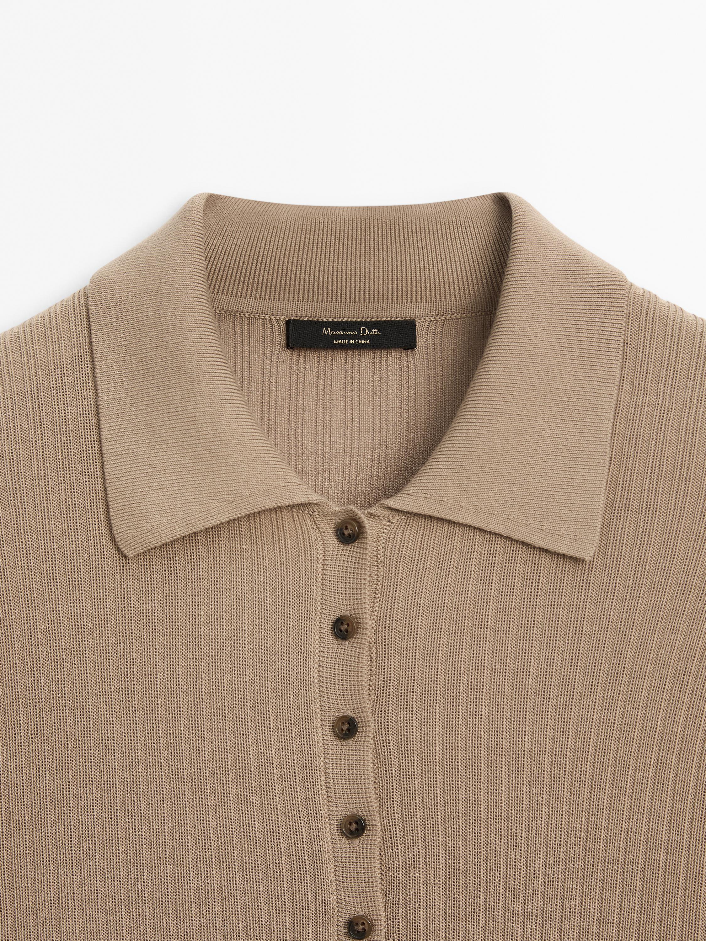 Jersey punto cuello polo botones canalé