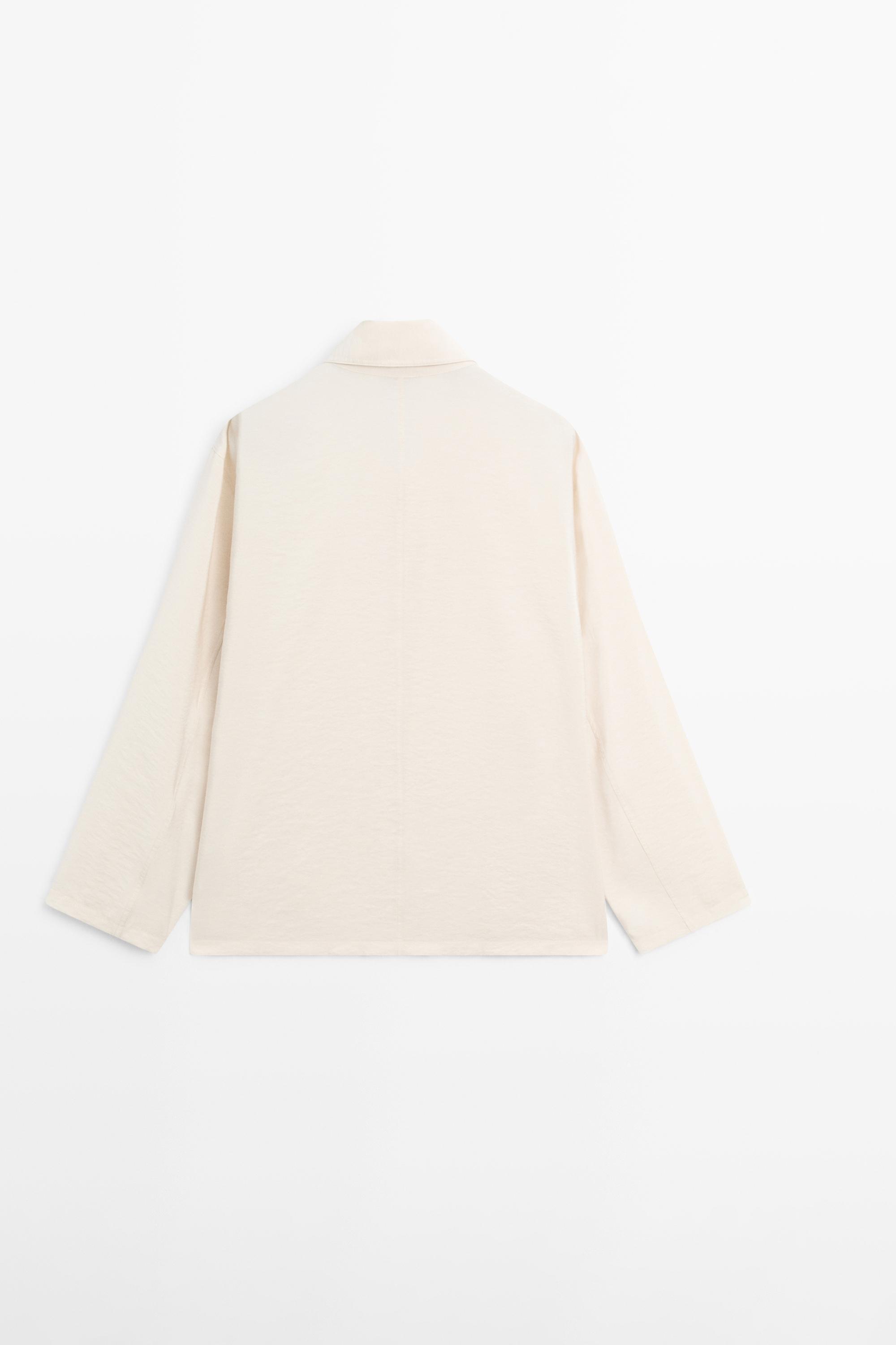 Flowing shirt with asymmetric buttons — BEIGE