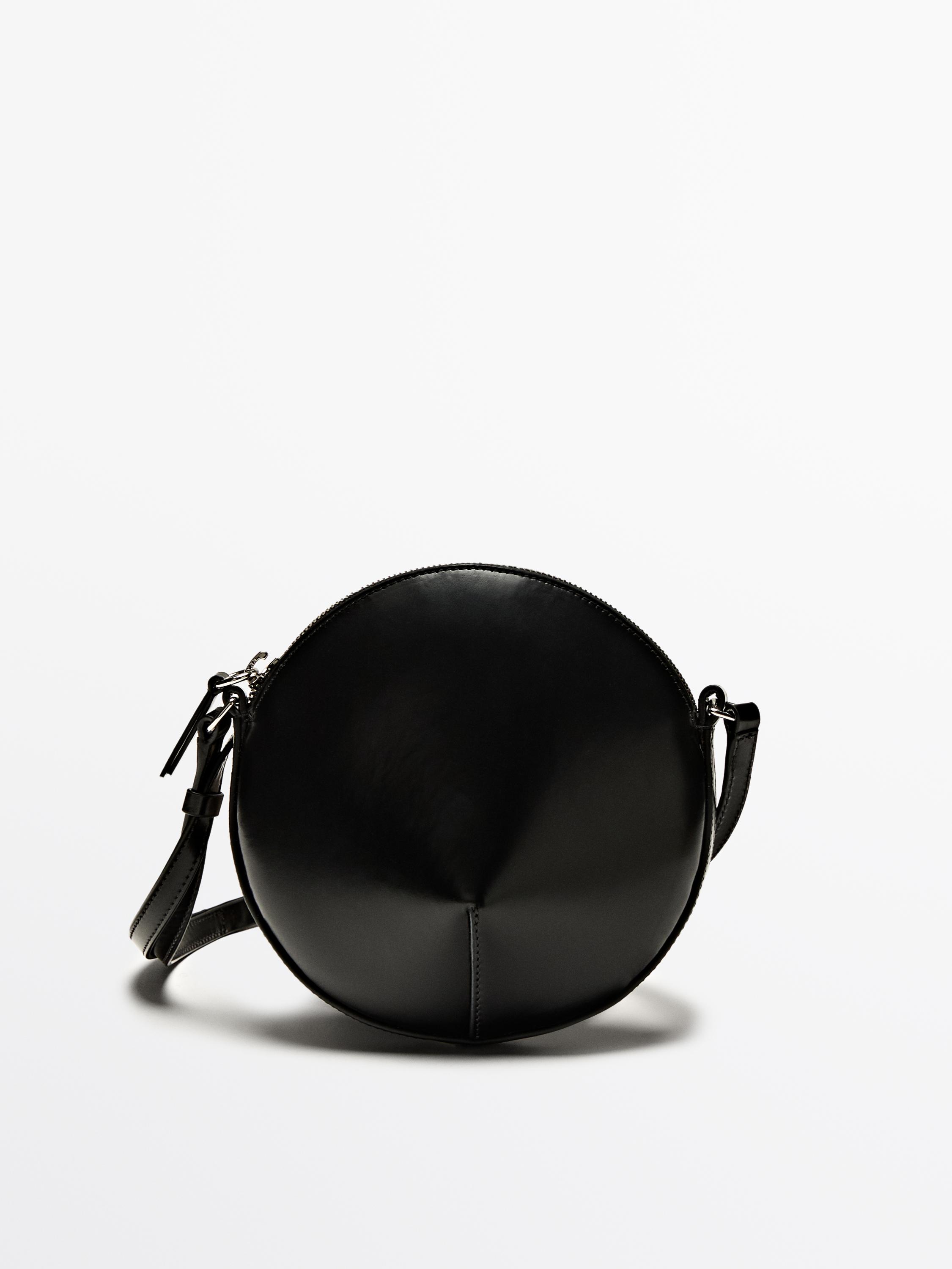 Round nappa crossbody bag