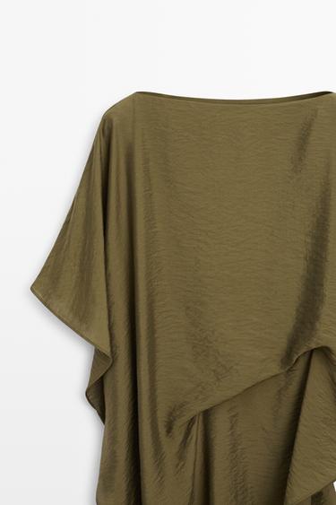 Flowing cape top total look — KHAKI 9