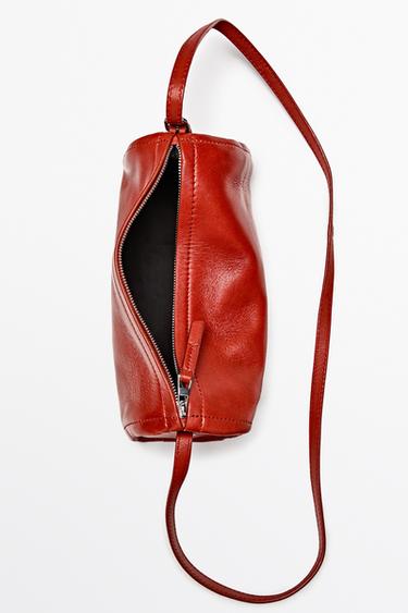Nappa leather mini crossbody bag — CORAL RED 7