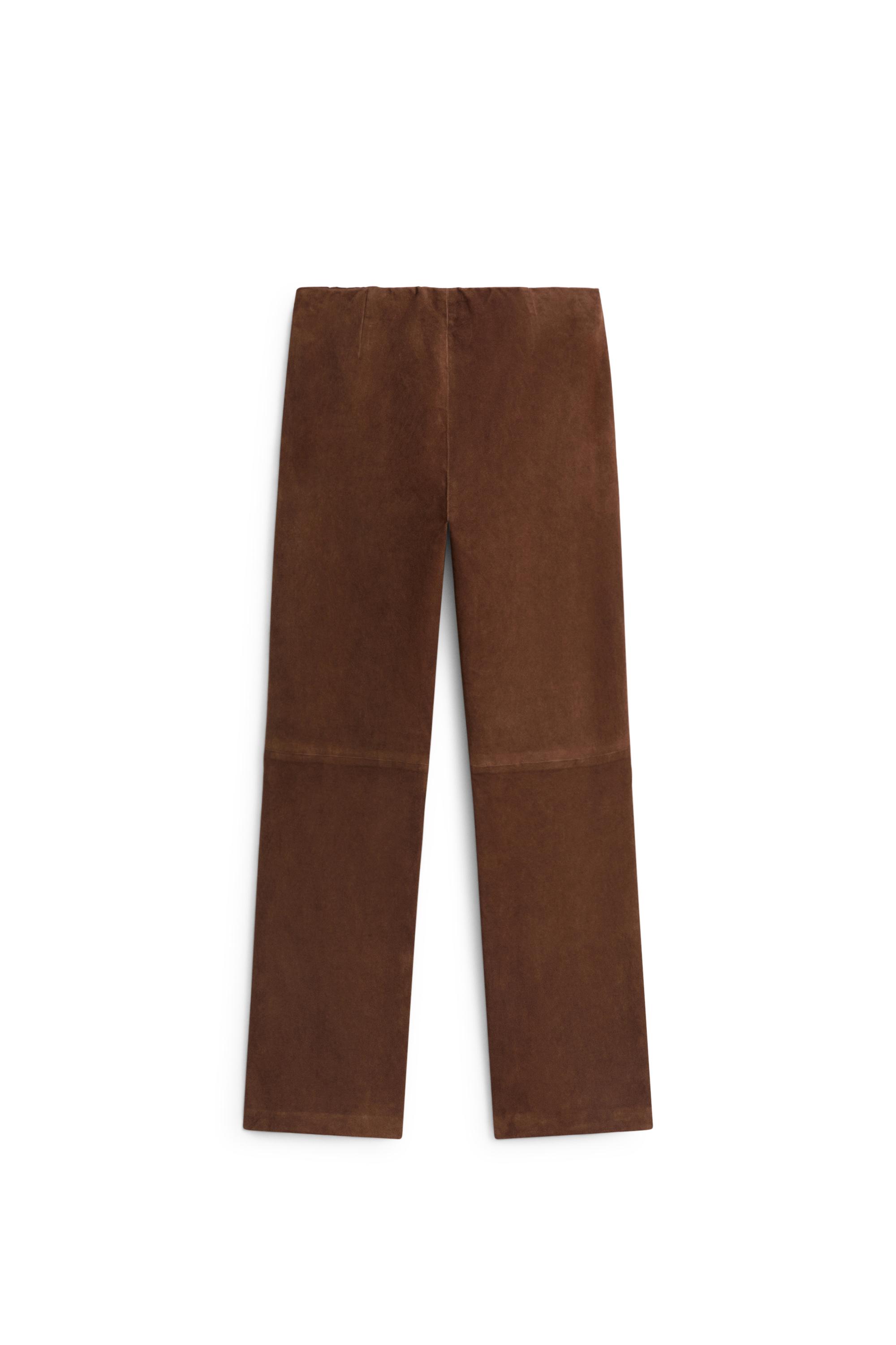 Suede flare fit leggings — BROWN