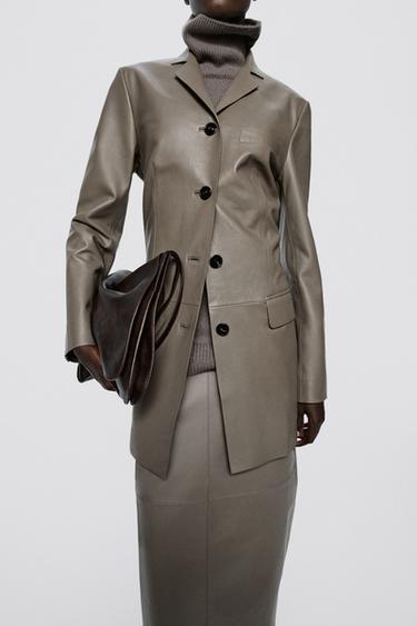Nappa leather blazer - LIMITED EDITION — MOLE BROWN 4