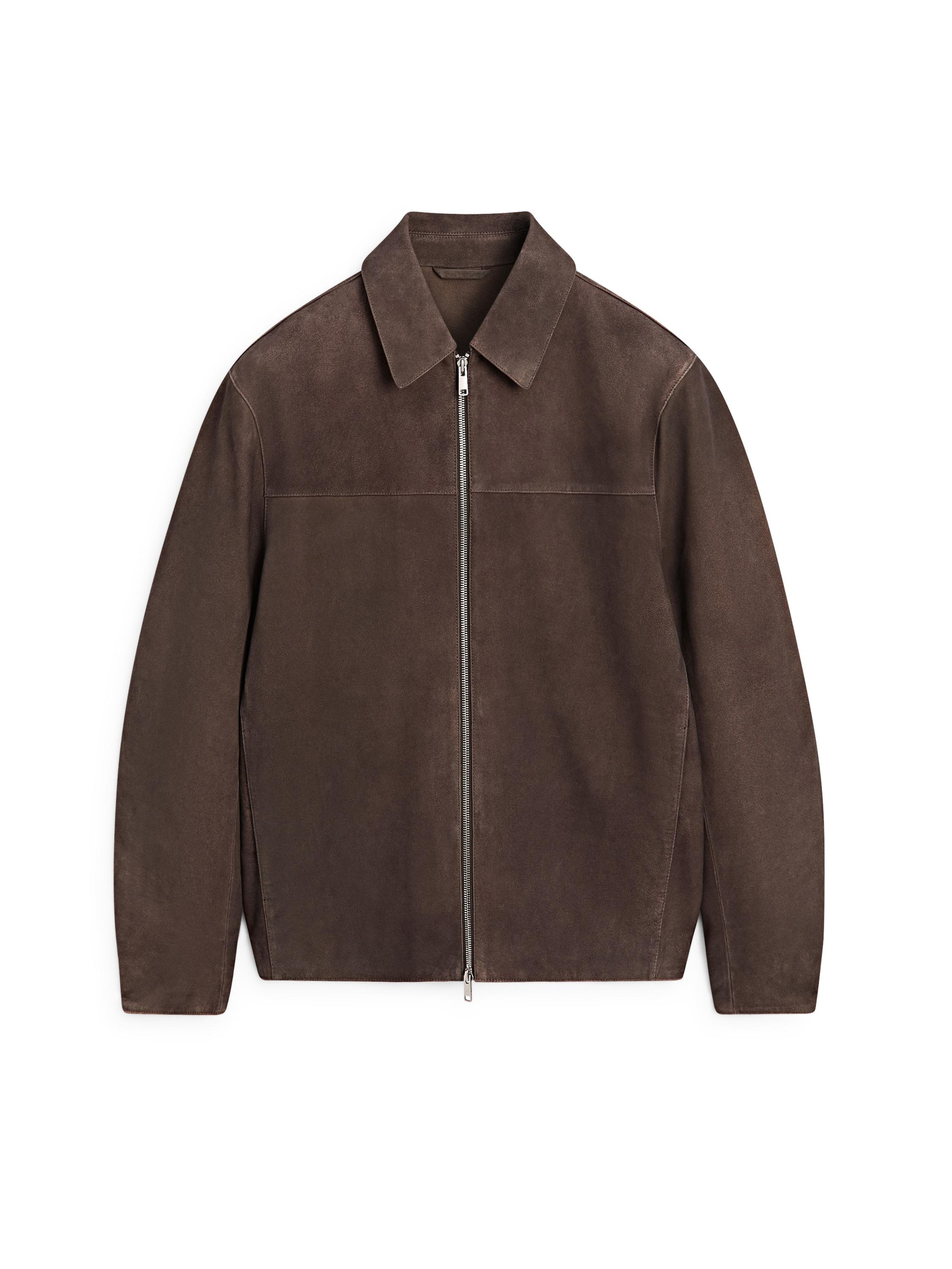 Suede leather jacket — MOLE BROWN