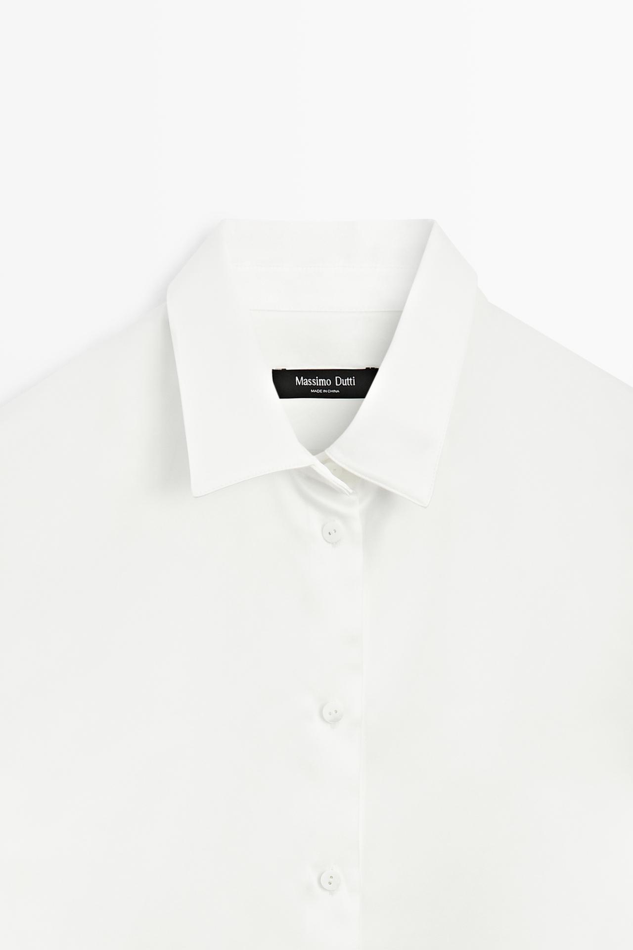 Flowing satin shirt — WHITE