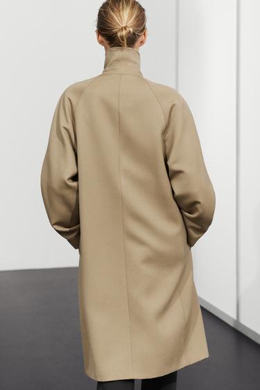 100% wool raglan sleeve coat — BEIGE 5