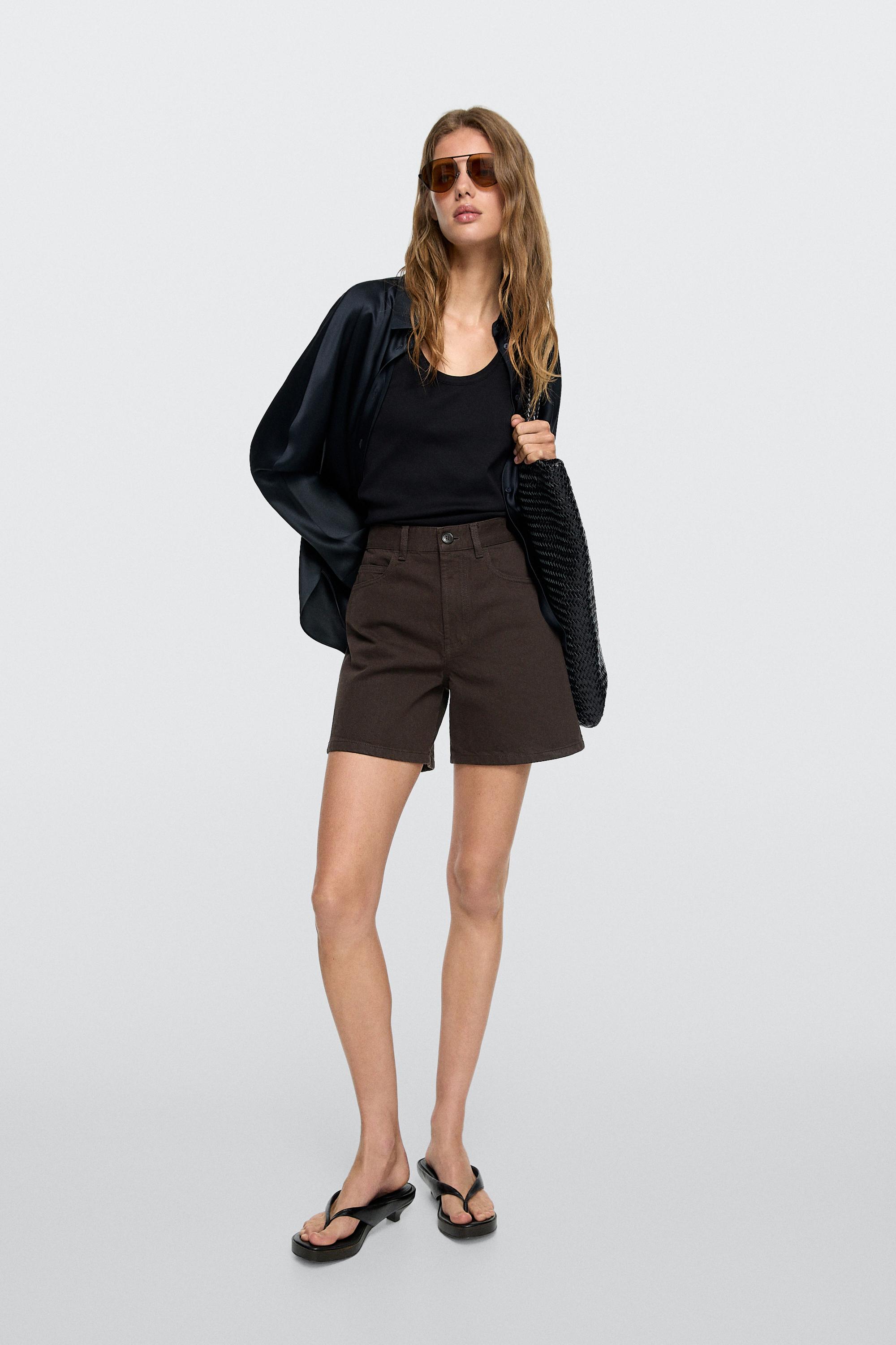 Къси дънкови панталони със средна талия