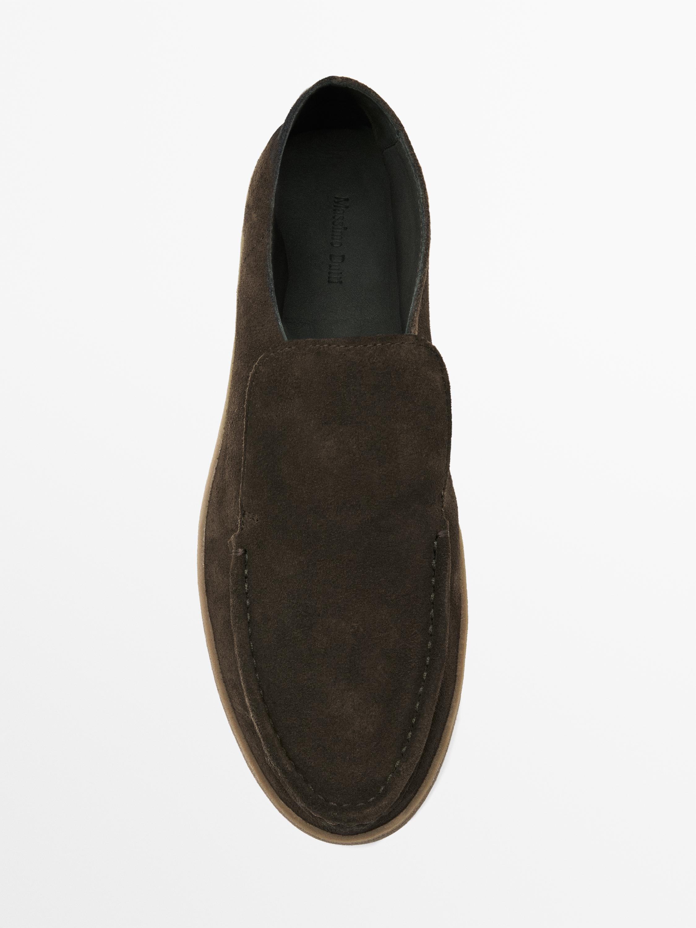 Split leather boot-style shoes