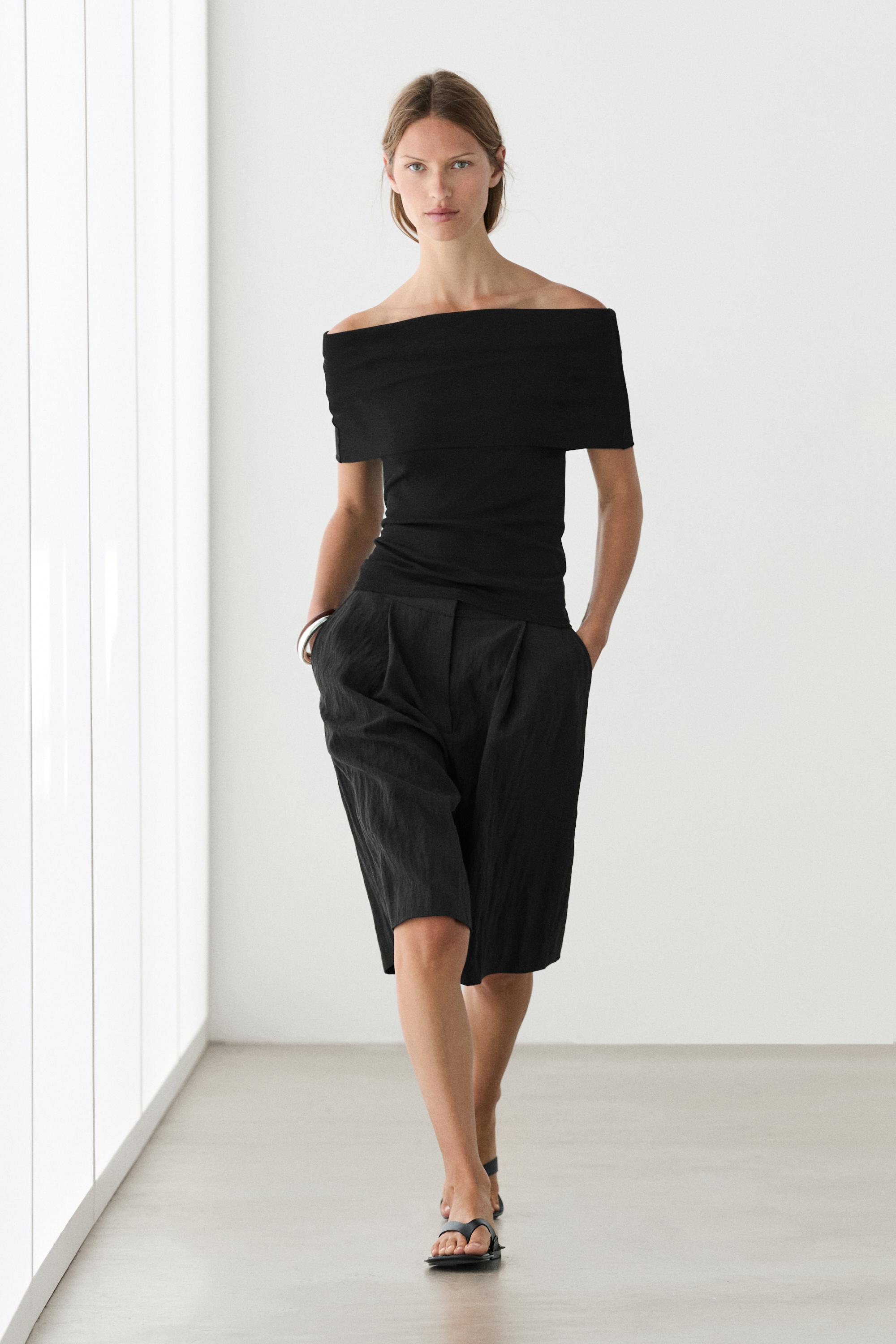 Top de algodão off shoulders
